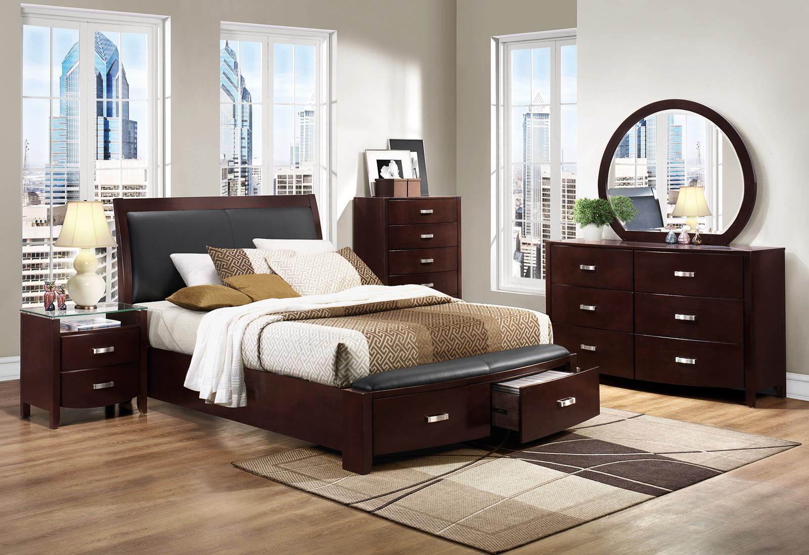 Lyric King Sleigh Storage Bed in Dark Espresso 1737KNC-1EK