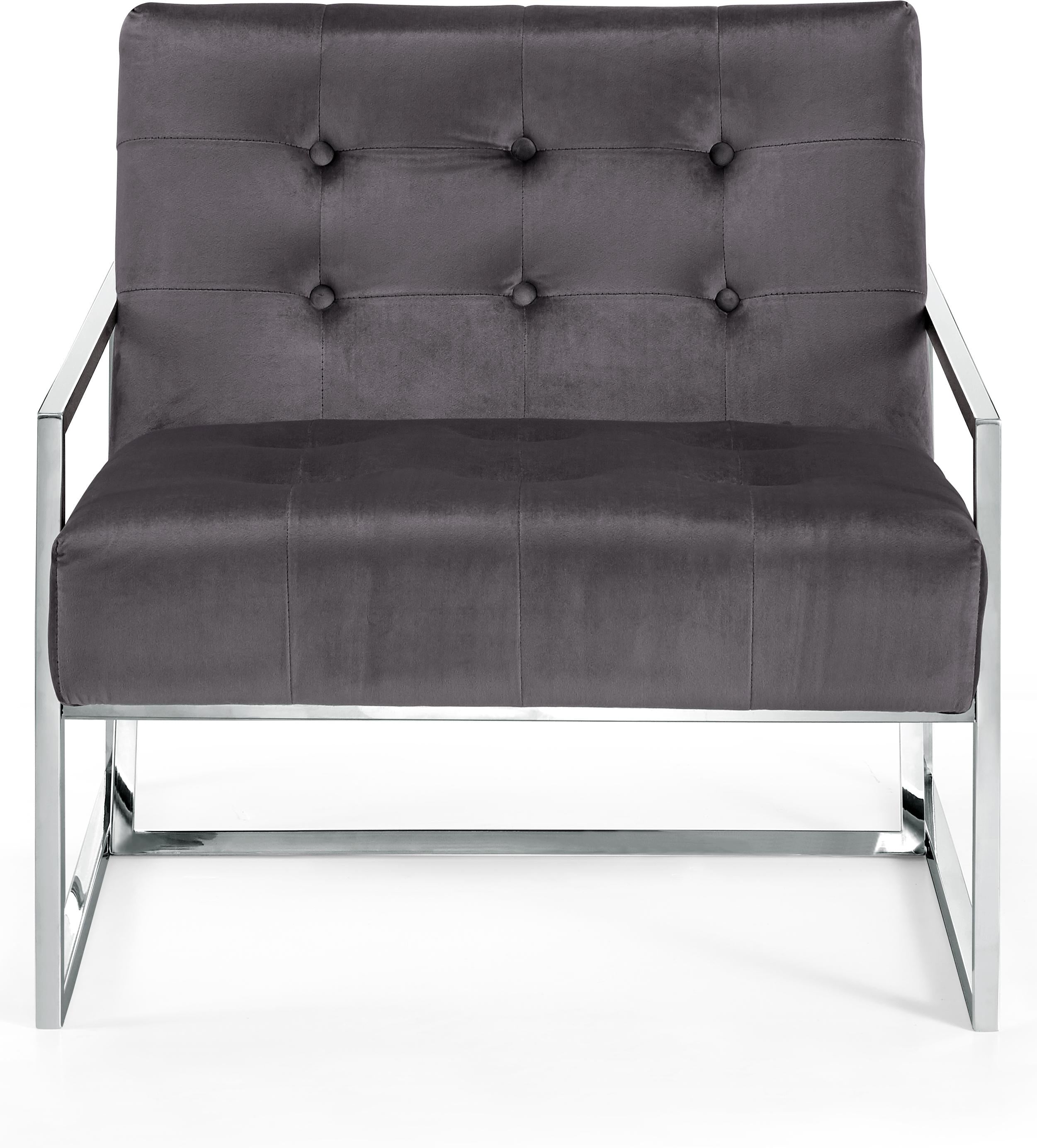 Alexis Grey Velvet Accent Chair