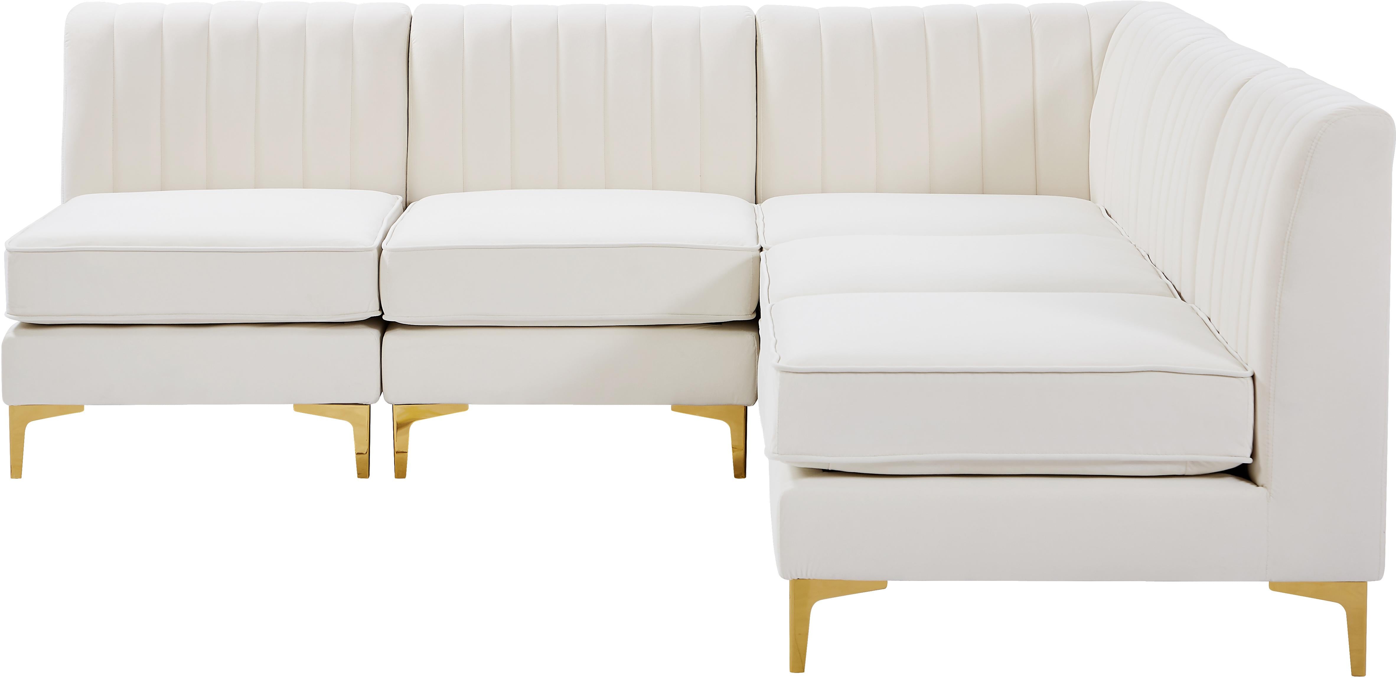 Alina Cream Velvet Modular Sectional