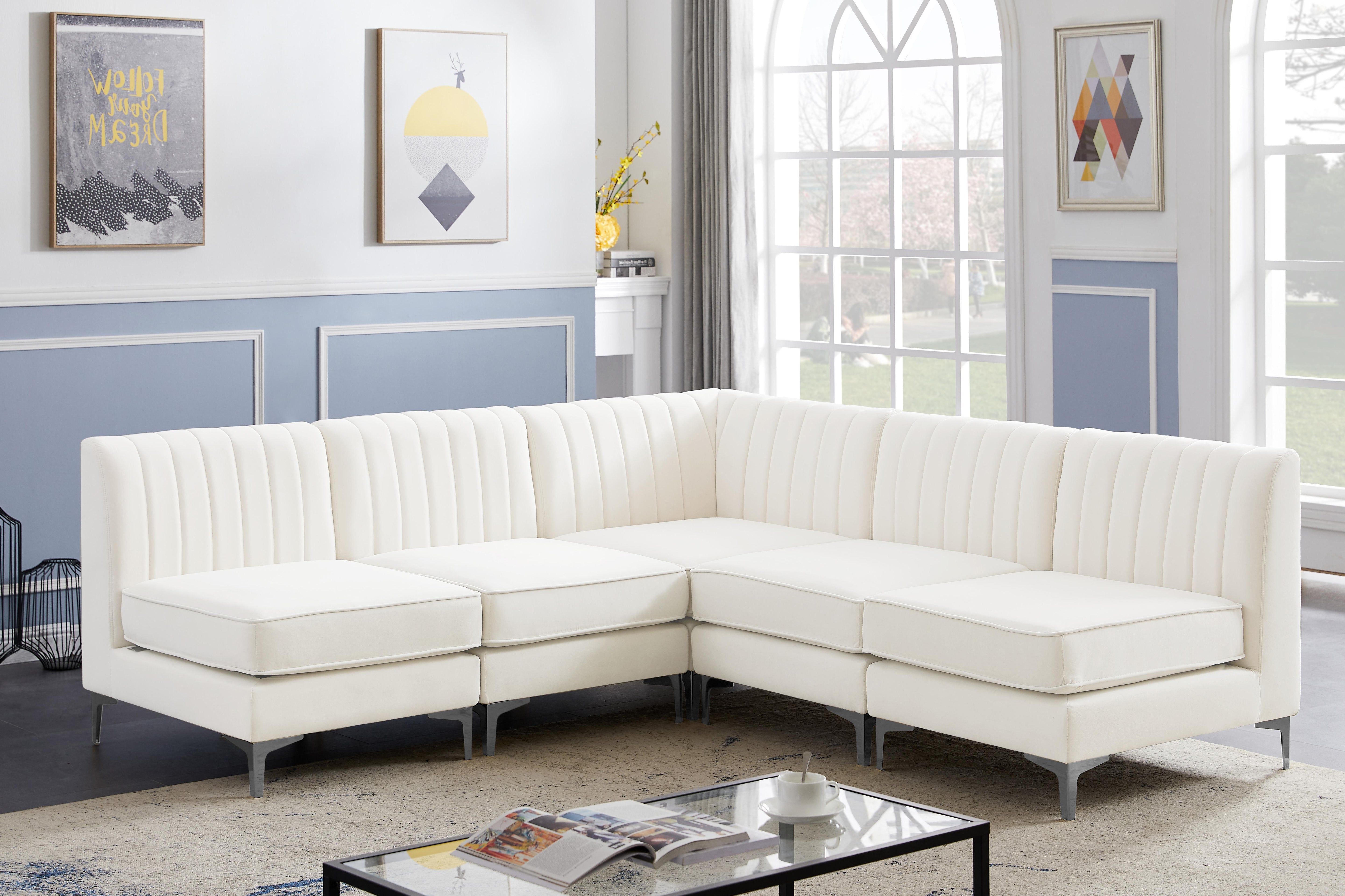 Alina Cream Velvet Modular Sectional