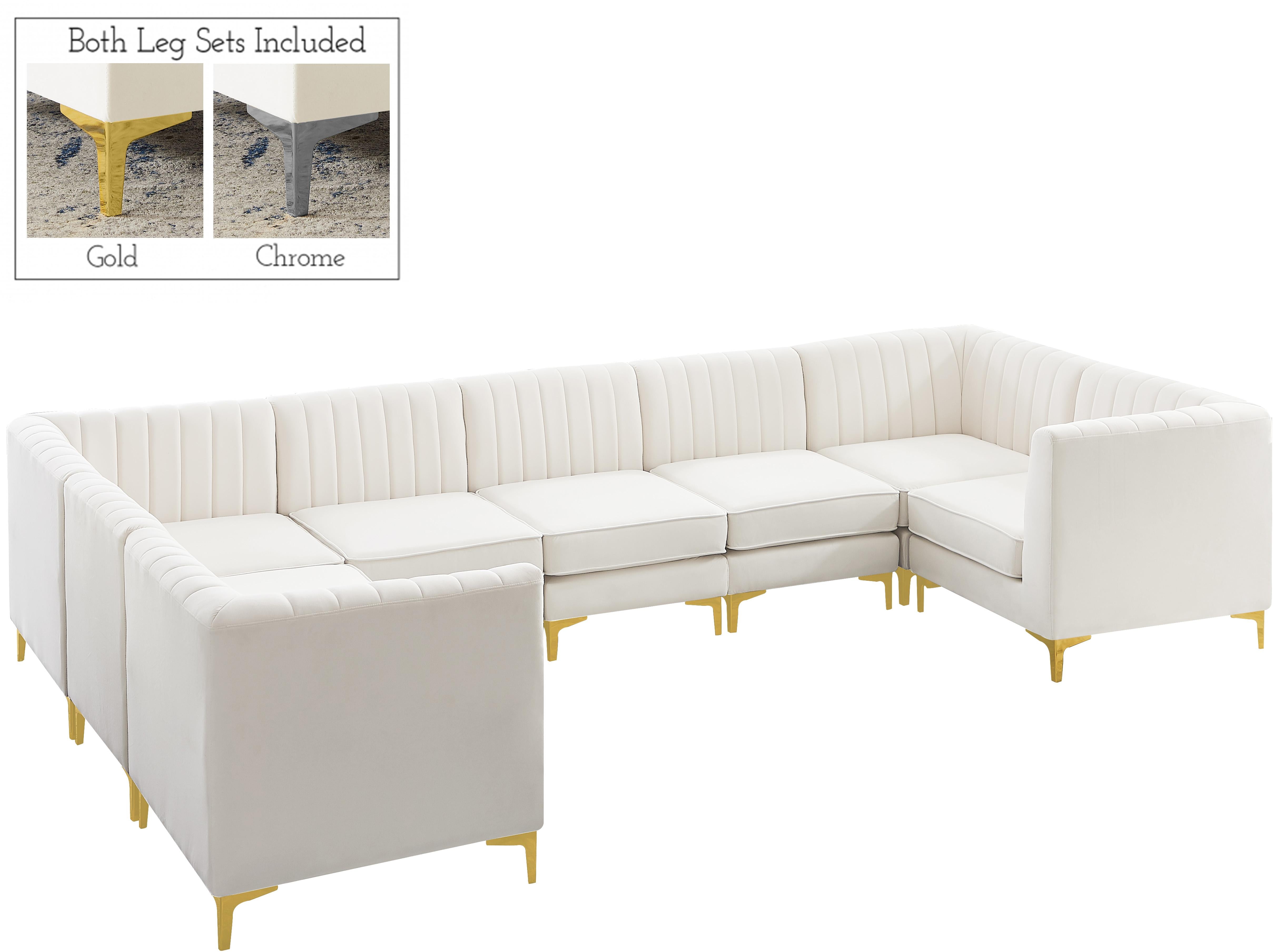 Alina Cream Velvet Modular Sectional