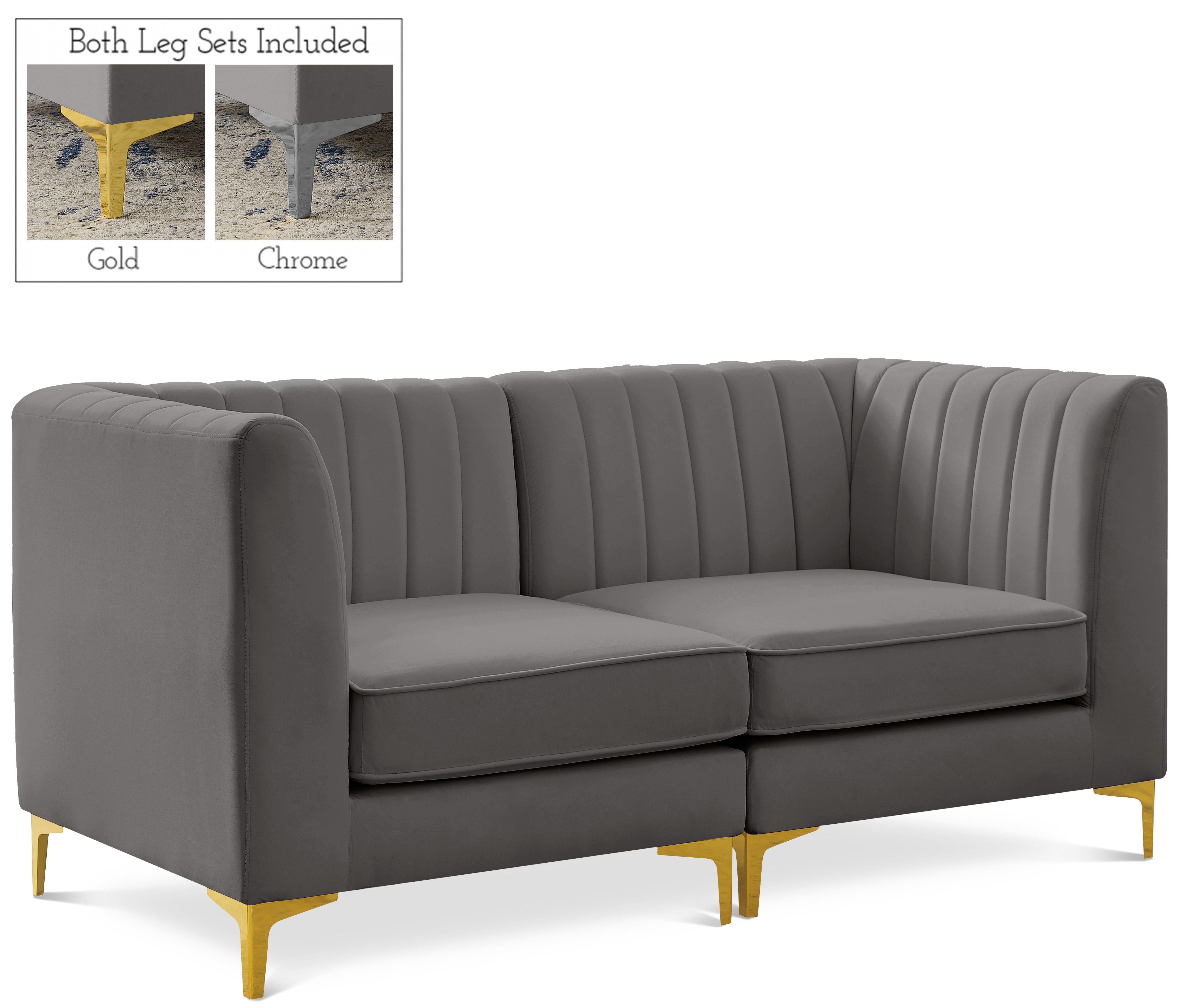 Alina Grey Velvet Modular Sofa