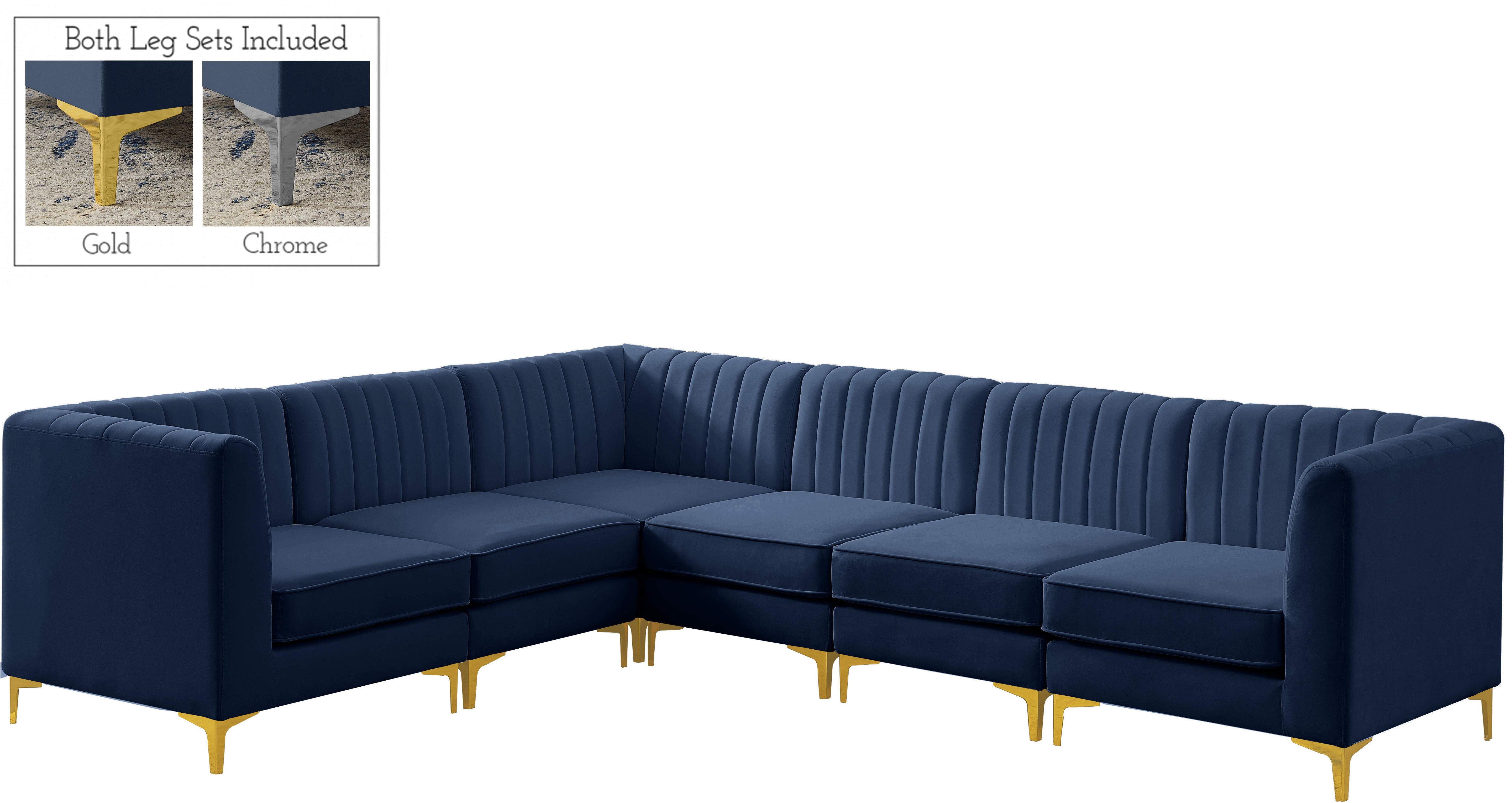 Alina Navy Velvet Modular Sectional