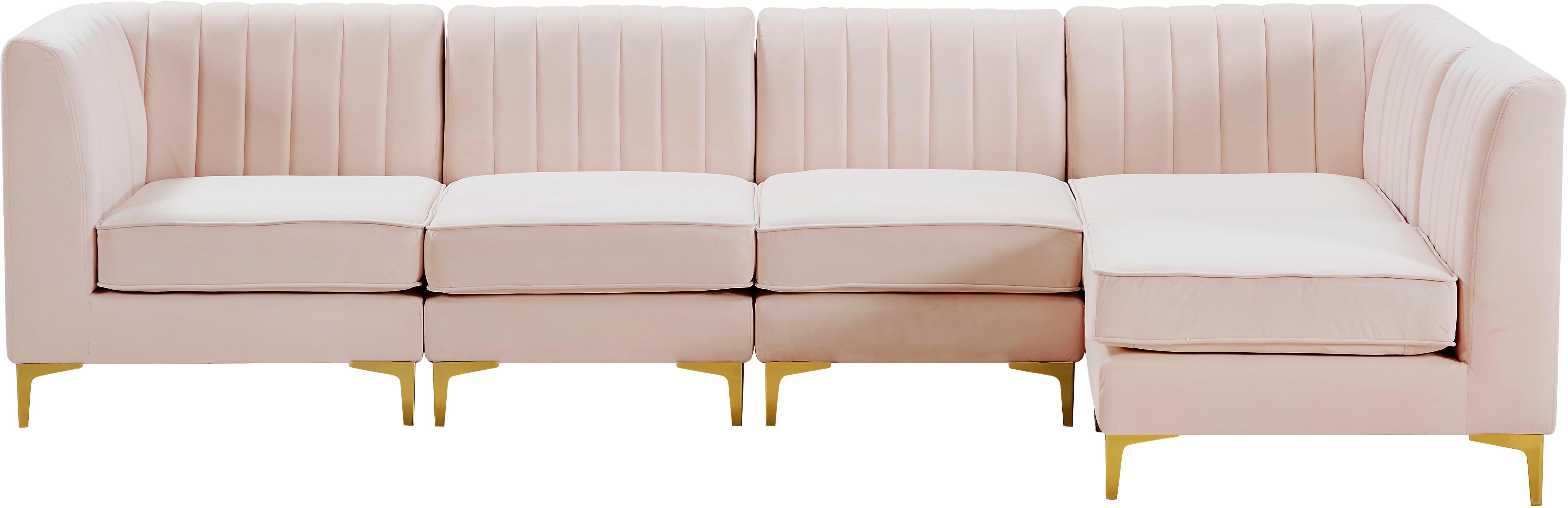 Alina Pink Velvet Modular Sectional