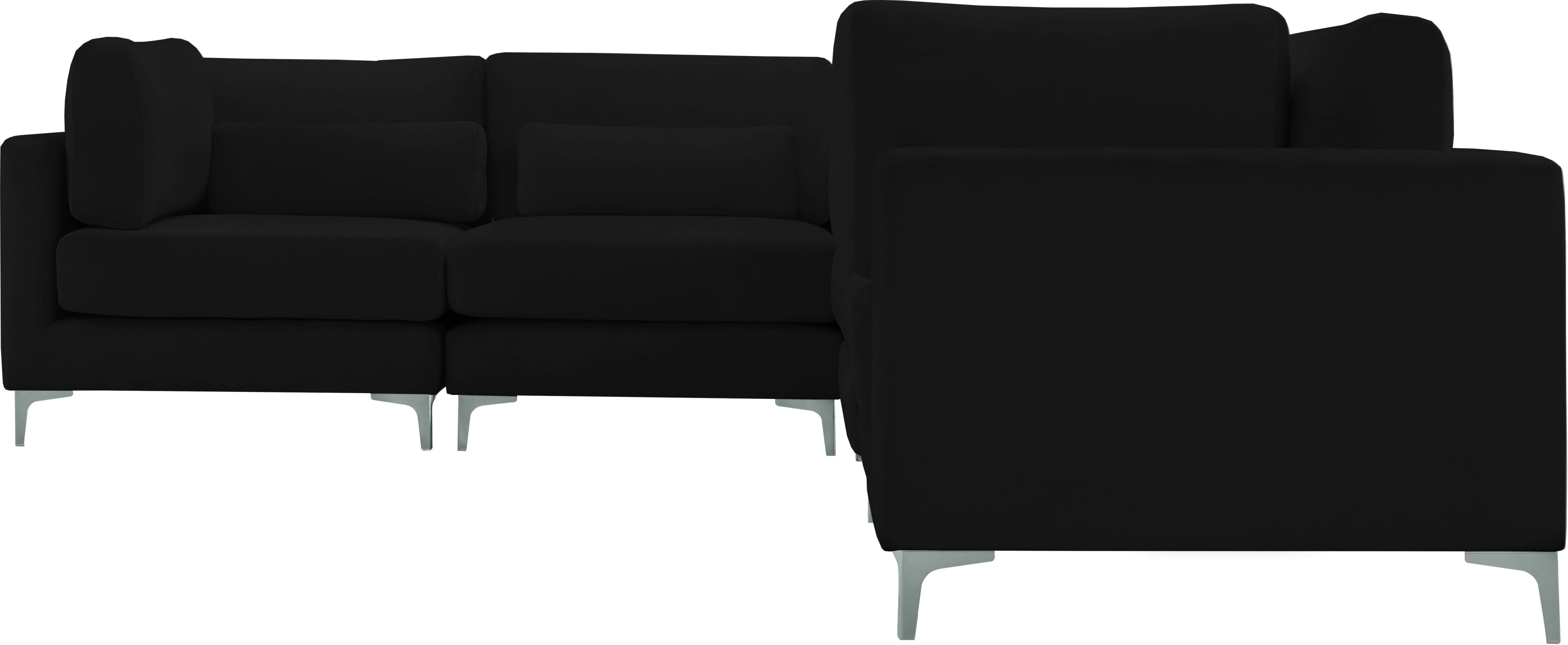 Julia Black Velvet Modular Sectional (5 Boxes)