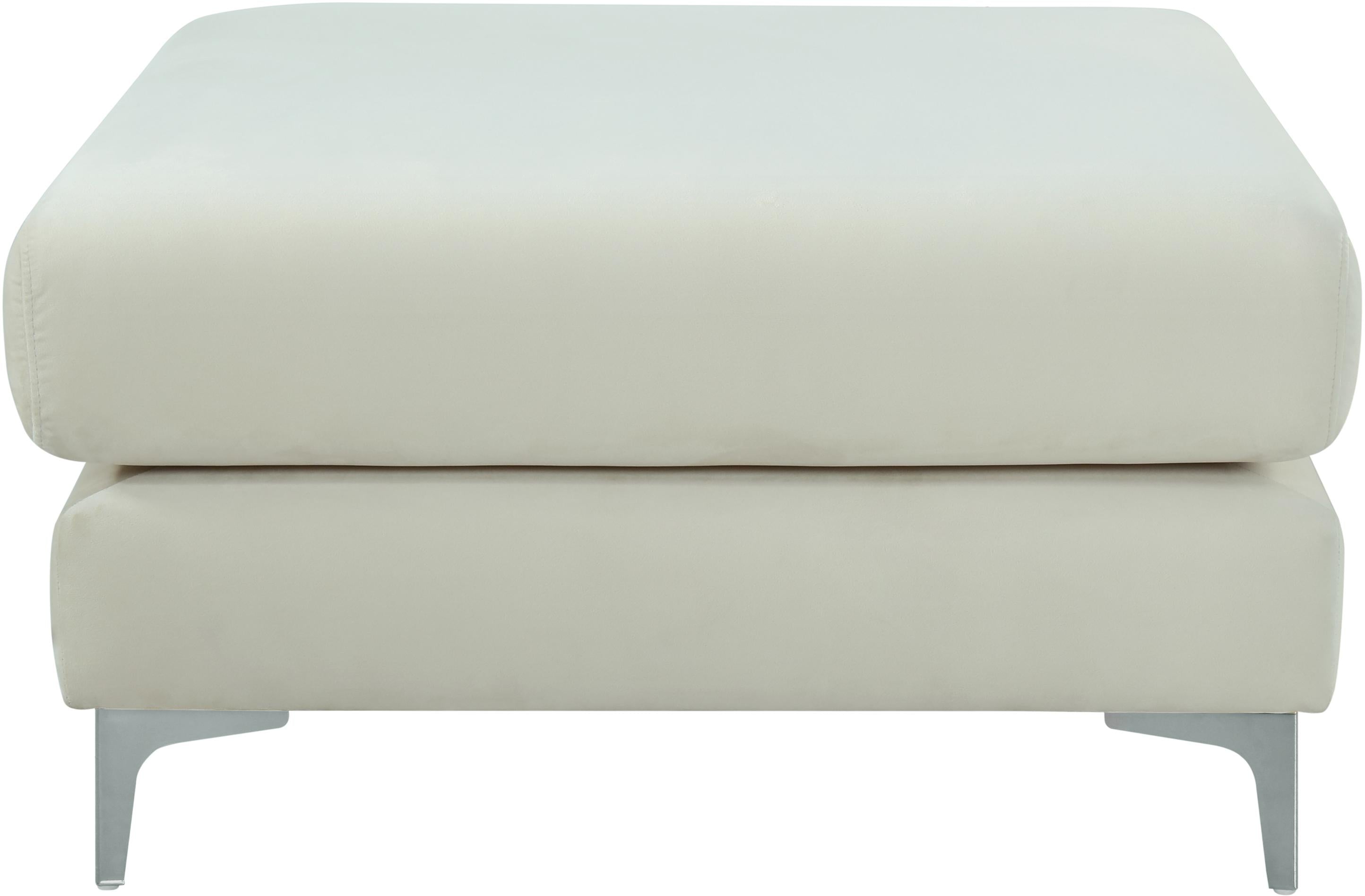 Julia Cream Velvet Modular Ottoman