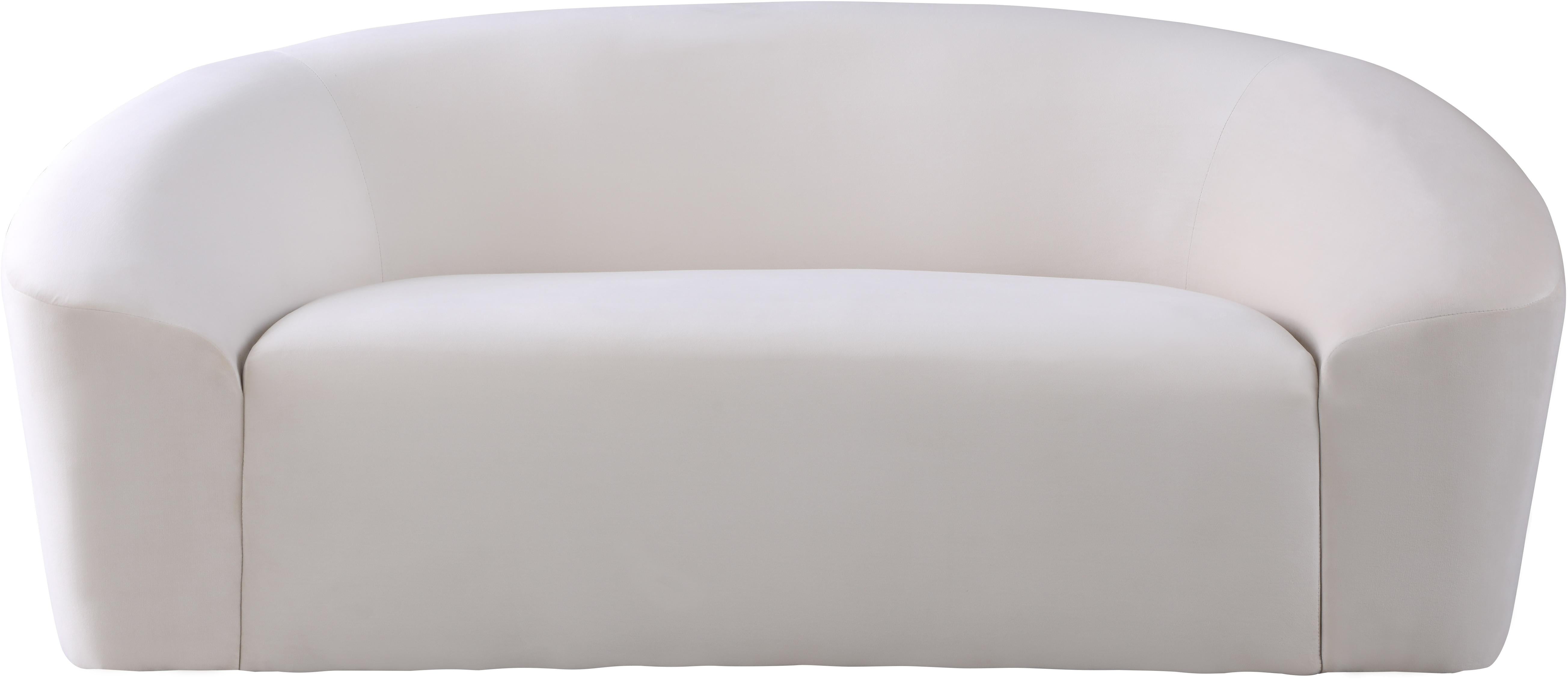 Riley Cream Velvet Loveseat