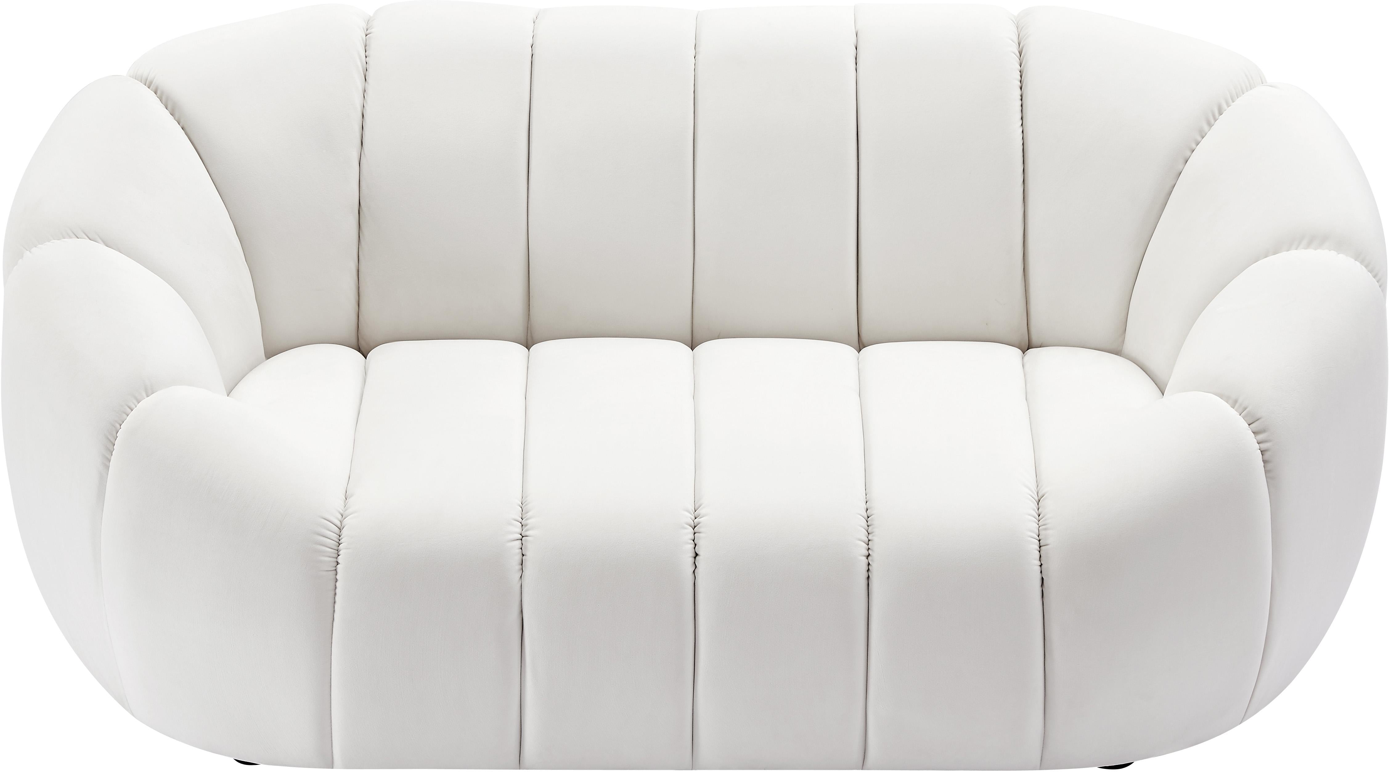 Elijah Cream Velvet Loveseat