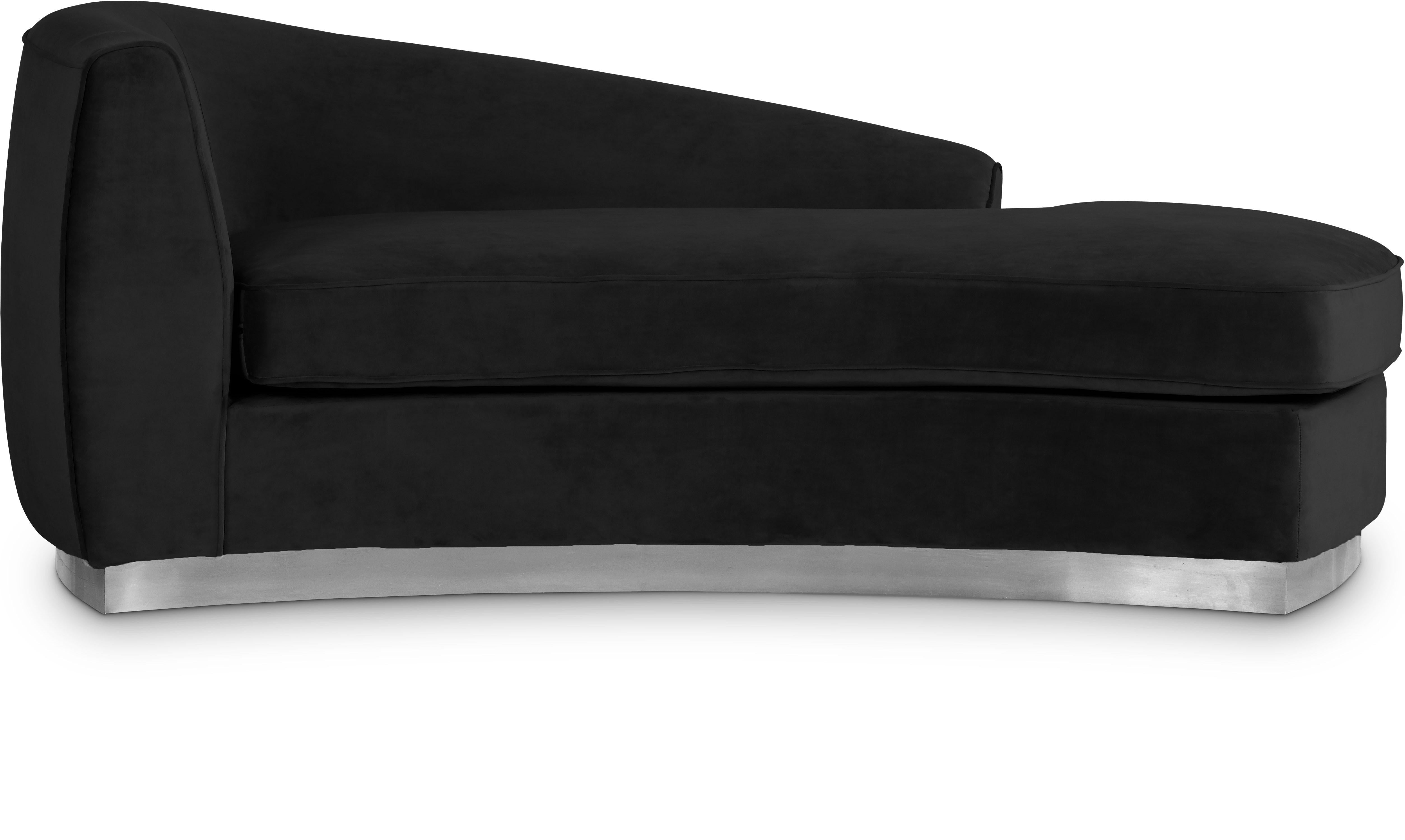 Julian Black Velvet Chaise