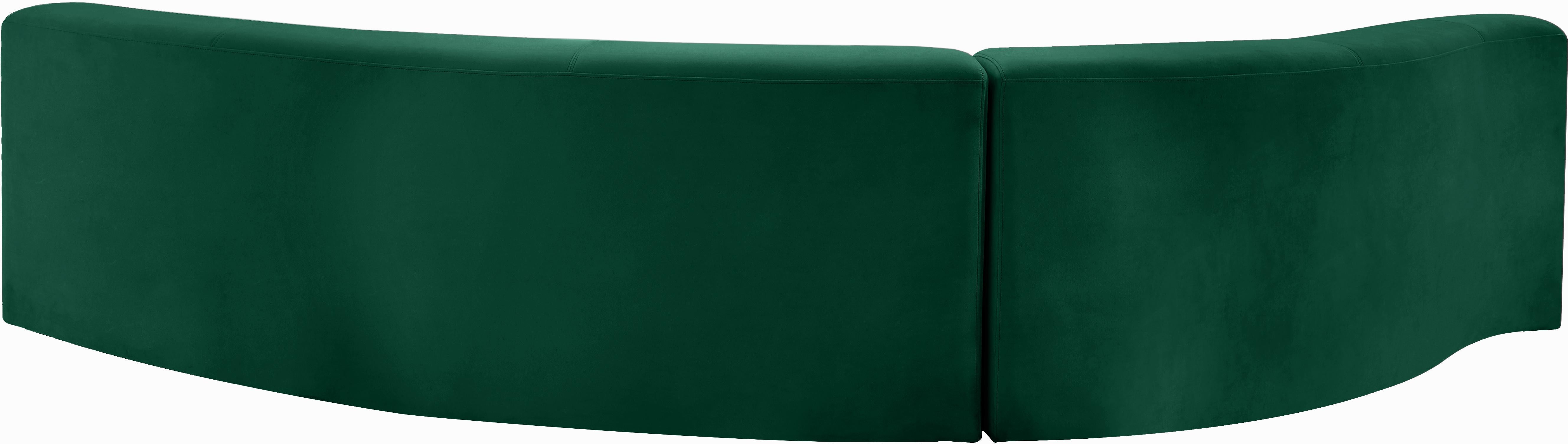 Curl Green Velvet 2pc. Sectional