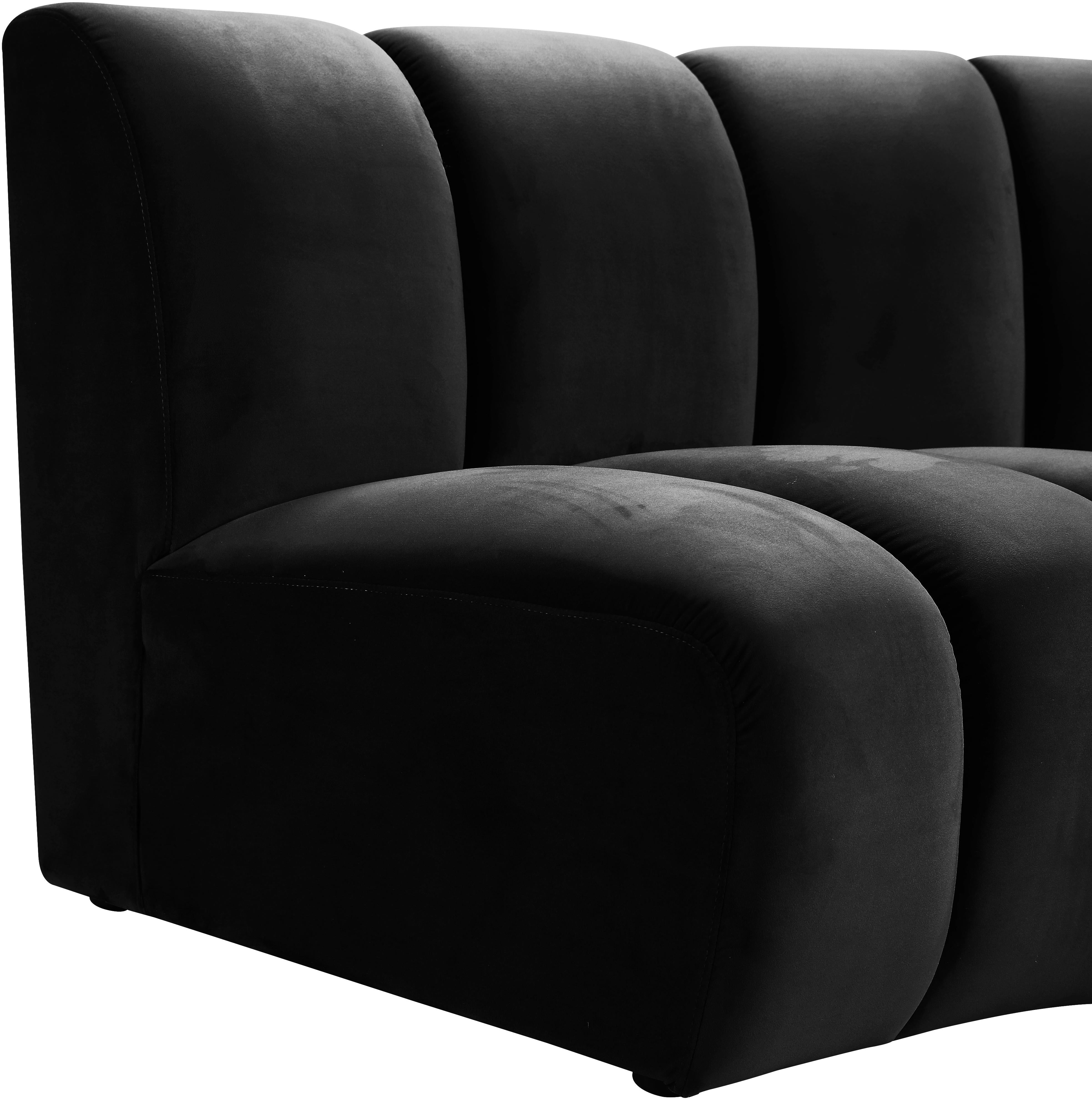 Infinity Black Velvet 7pc. Modular Sectional