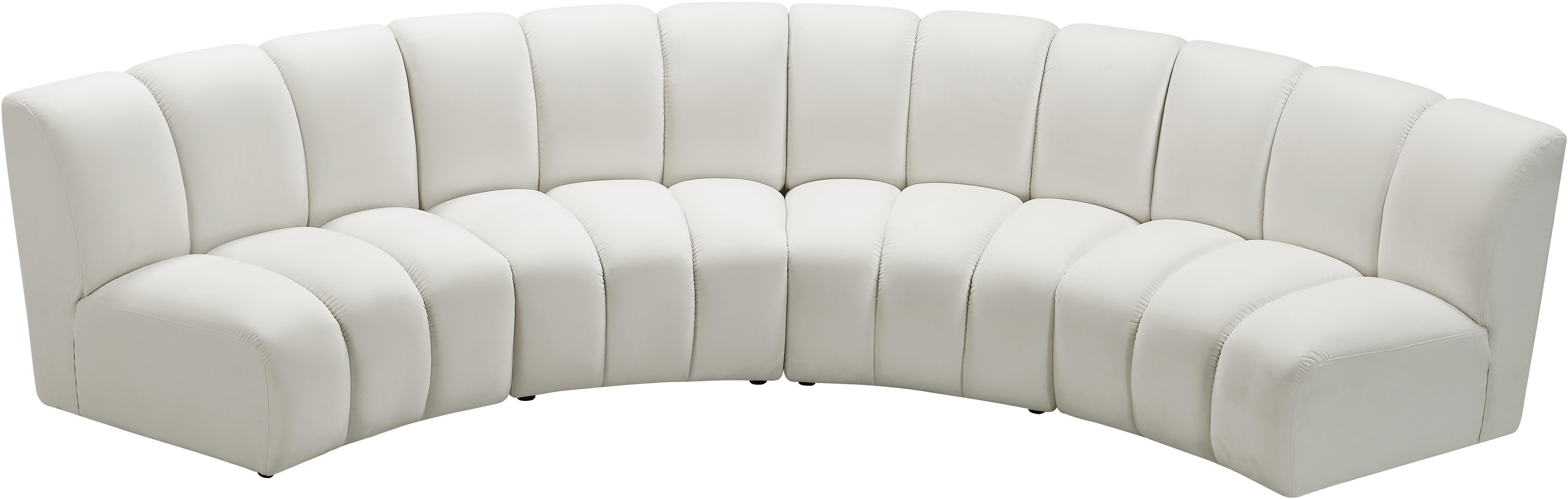 Infinity Cream Velvet 4pc. Modular Sectional