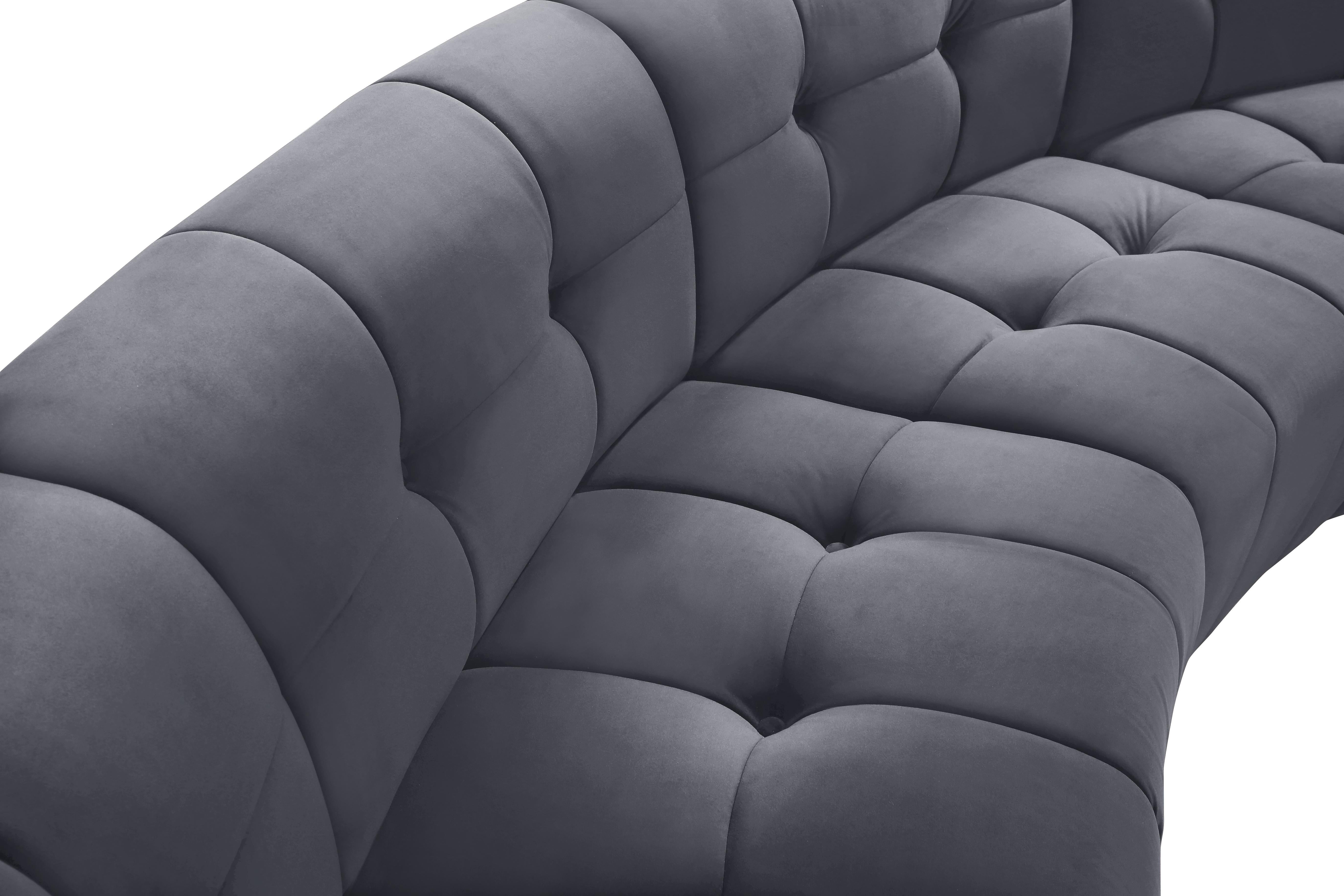 Limitless Grey Velvet 3pc. Modular Sectional