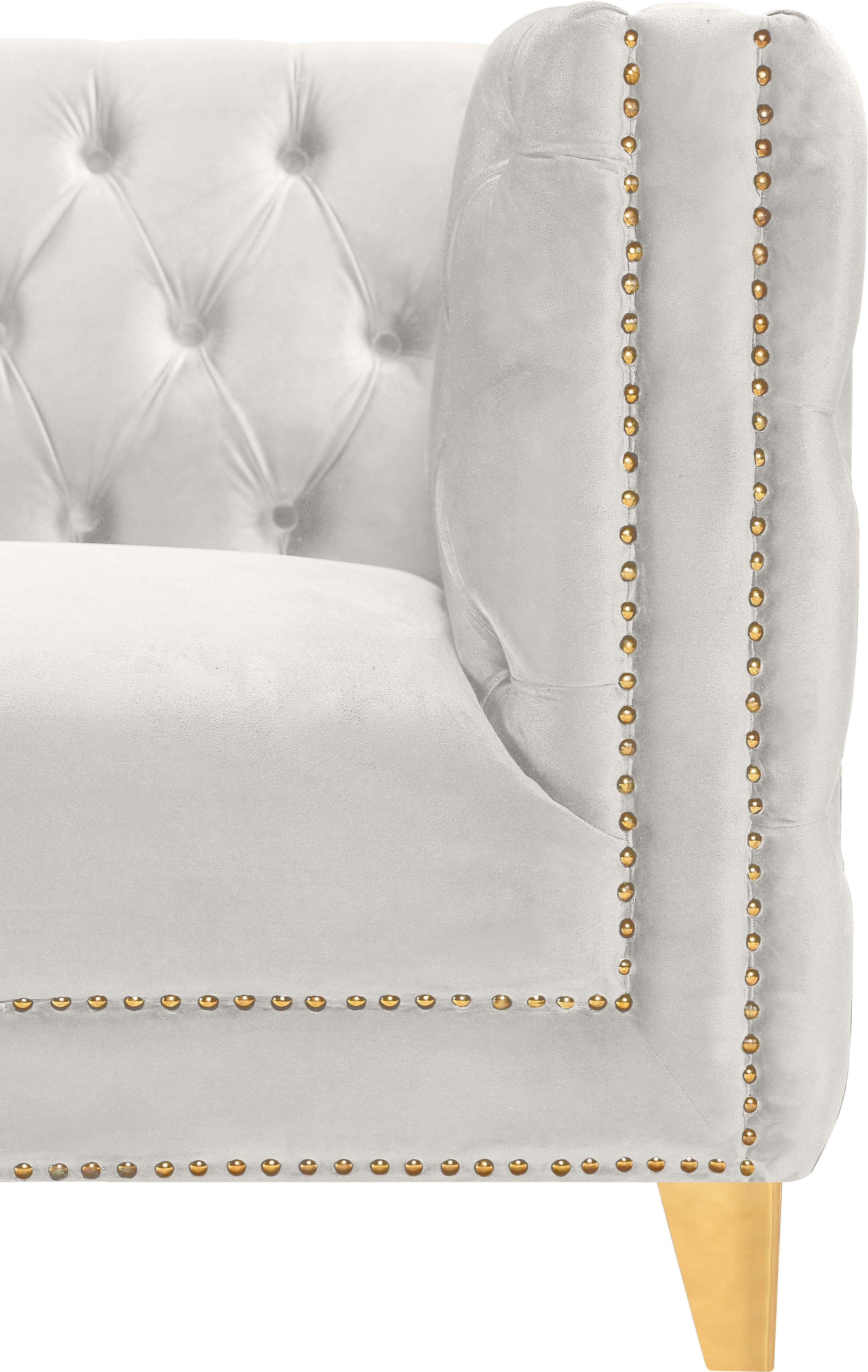 Michelle Cream Velvet Loveseat