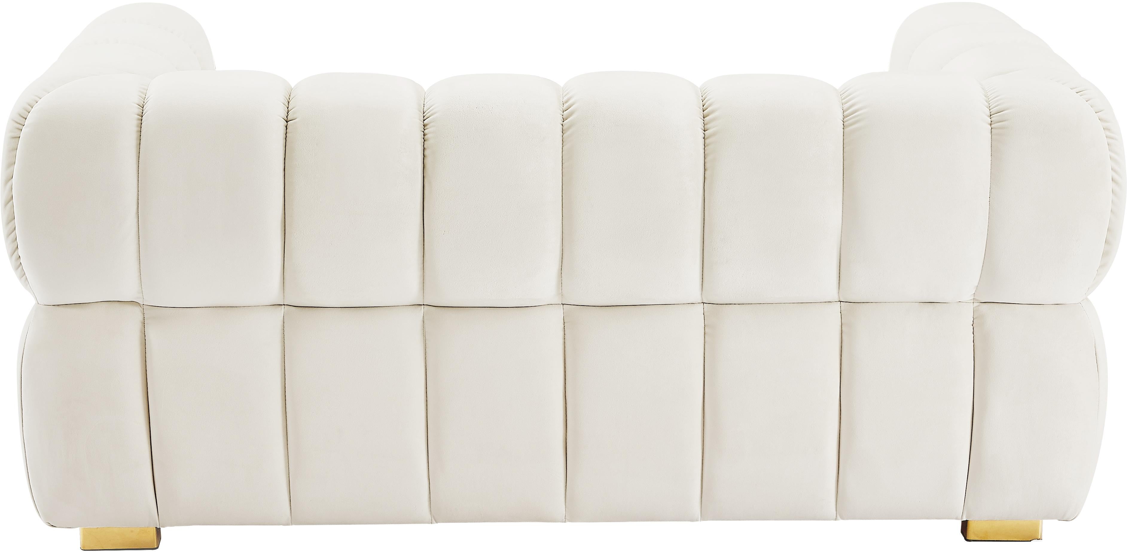 Gwen Cream Velvet Loveseat