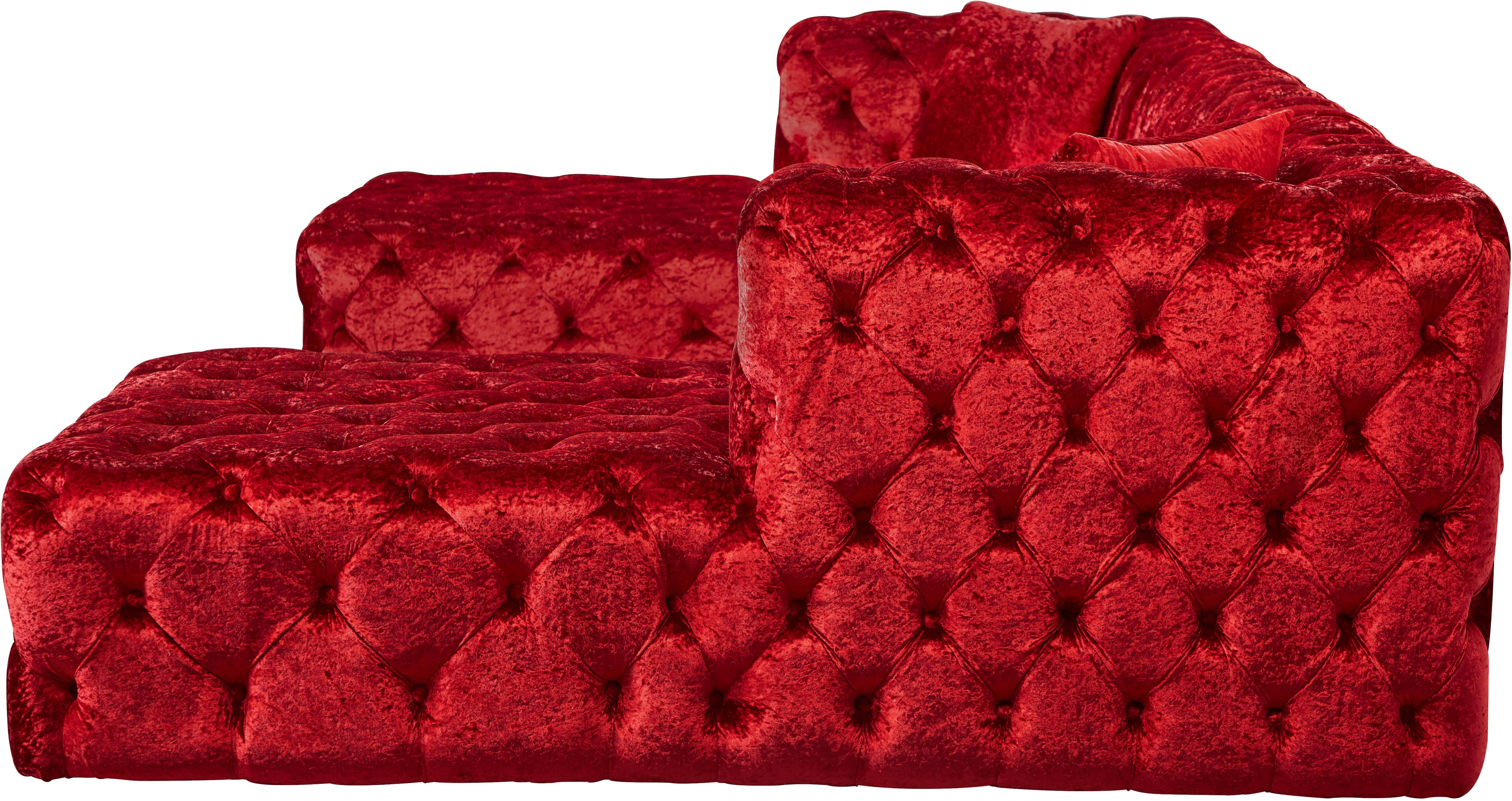 Coco Red Velvet 3pc. Sectional (3 Boxes)