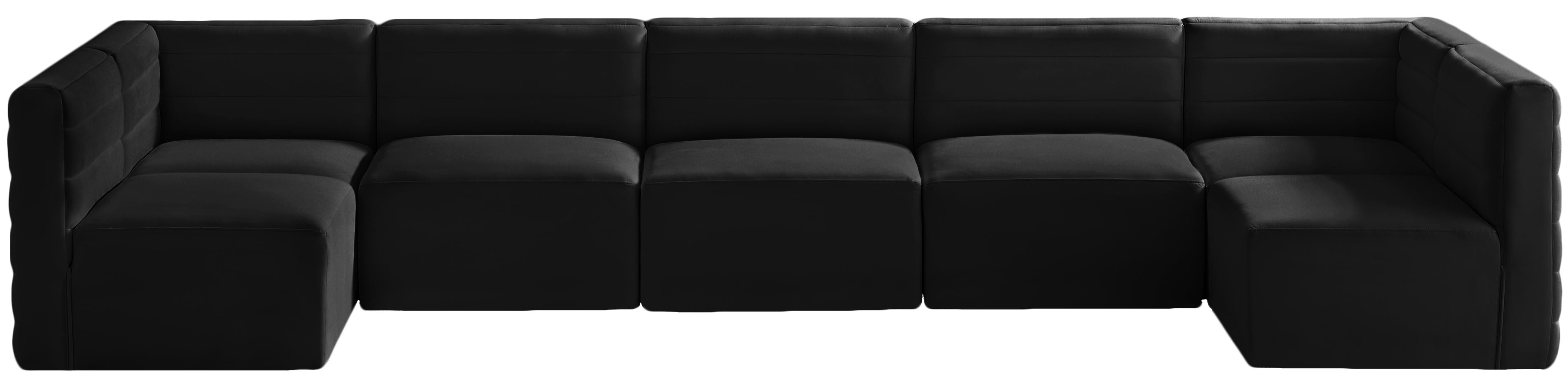 Quincy Black Velvet Modular Sectional