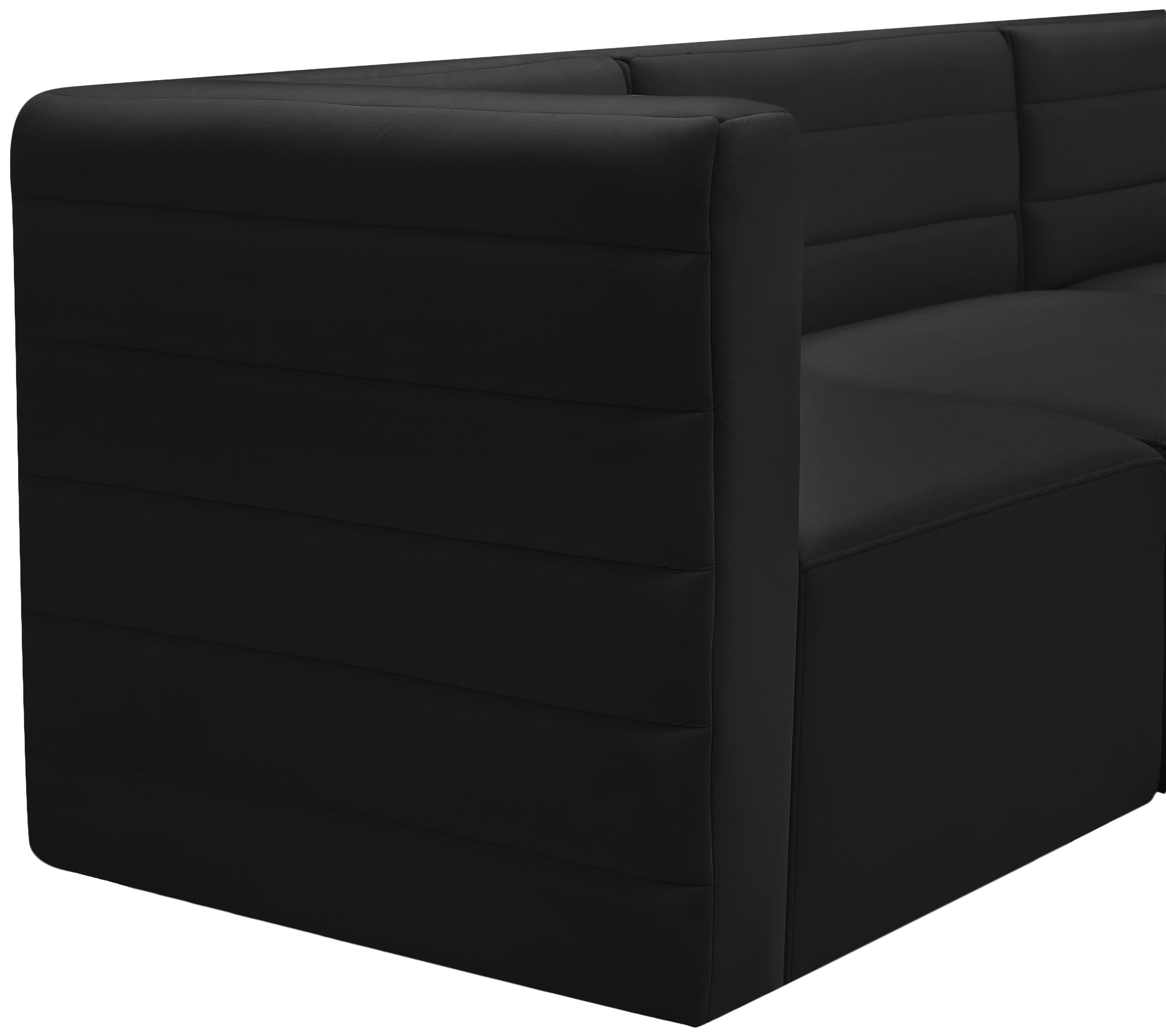 Quincy Black Velvet Modular Sofa