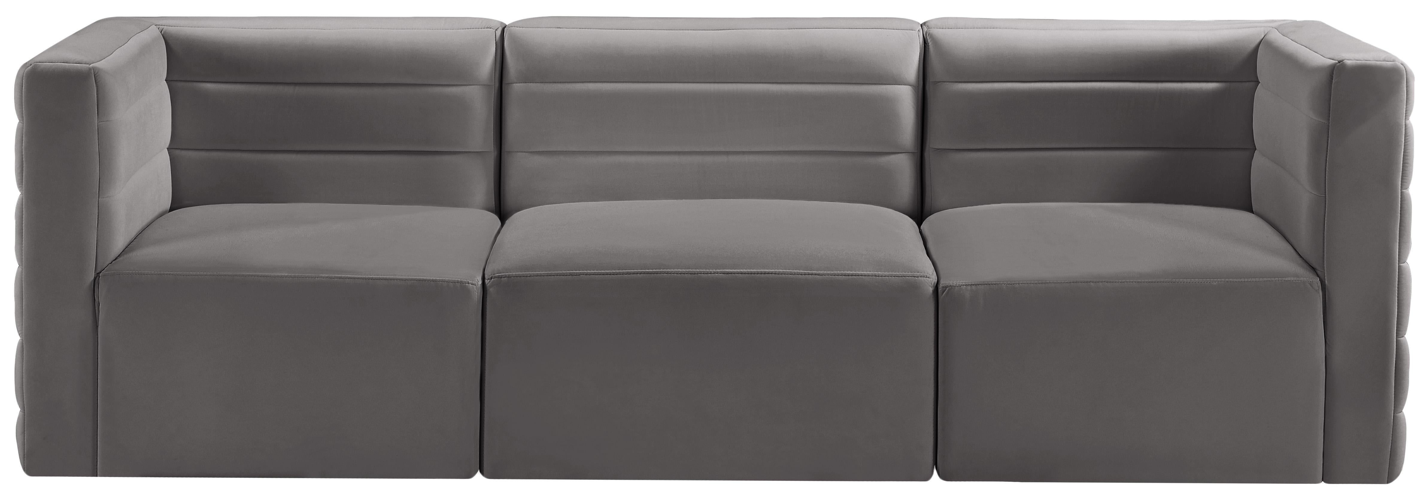 Quincy Grey Velvet Modular Sofa