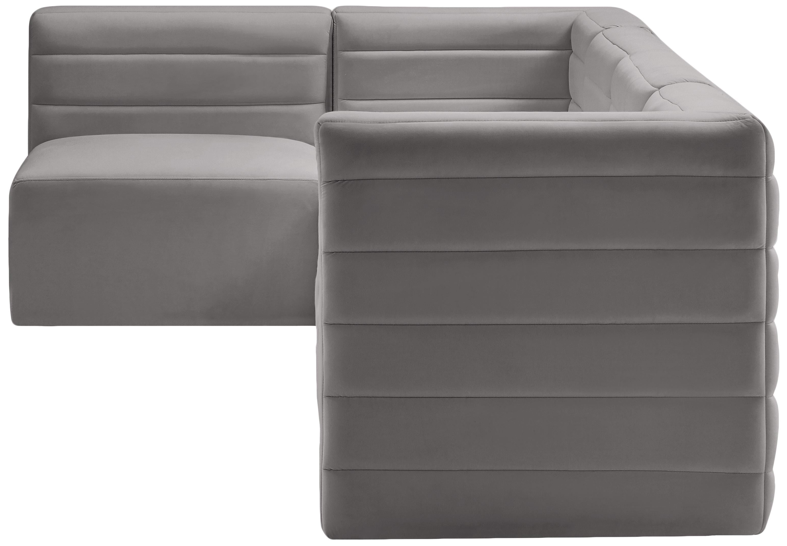 Quincy Grey Velvet Modular Sectional