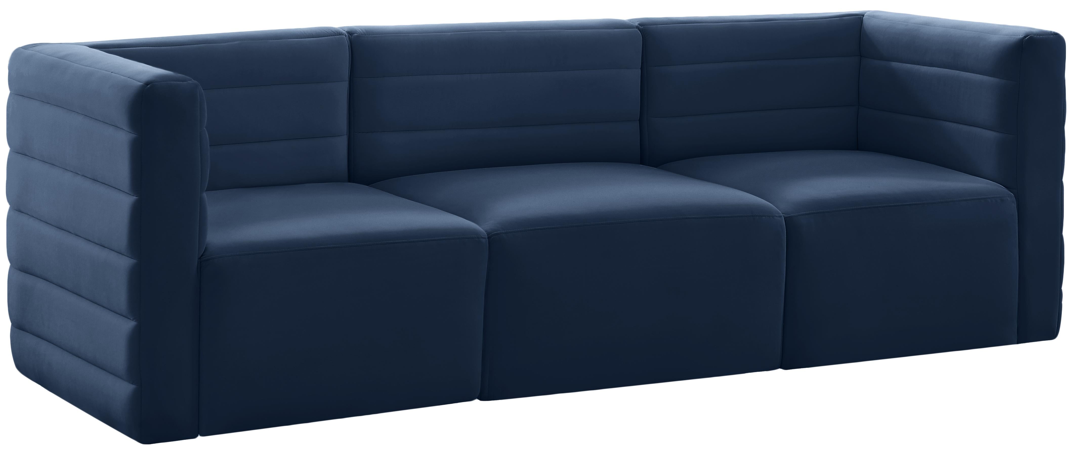 Quincy Navy Velvet Modular Sofa