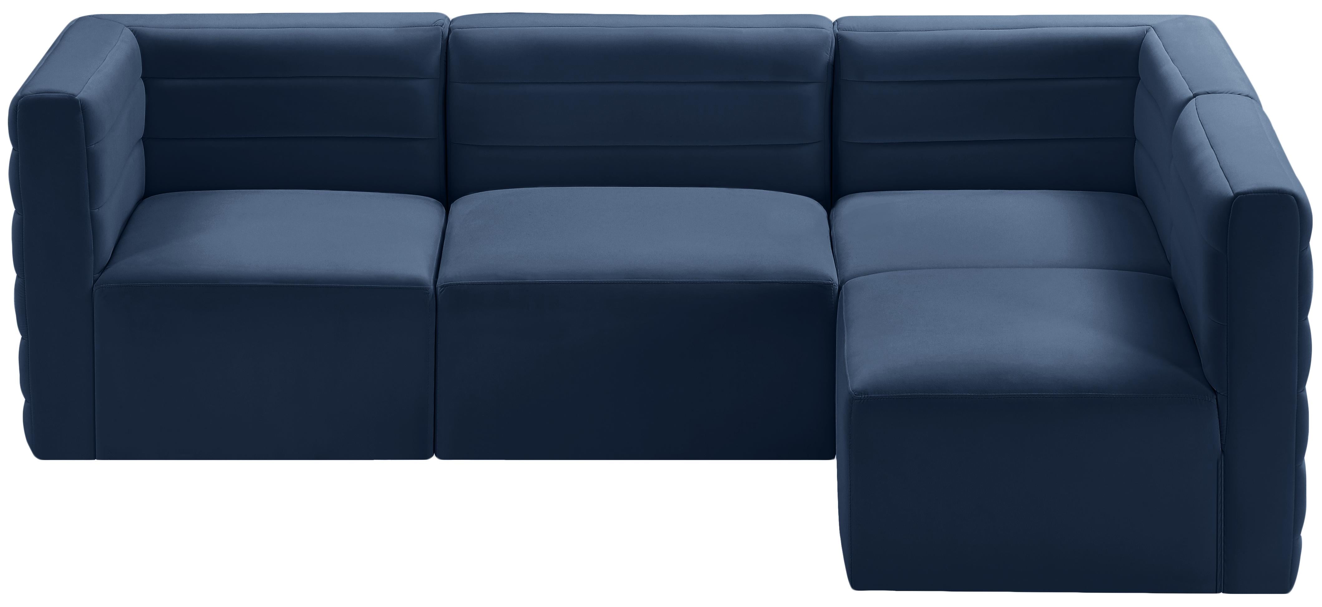 Quincy Navy Velvet Modular Sectional