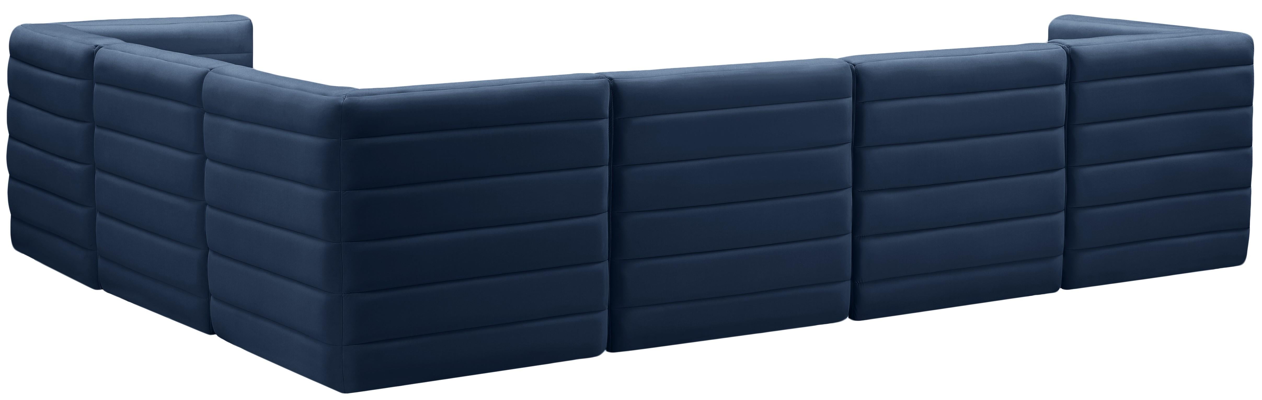 Quincy Navy Velvet Modular Sectional