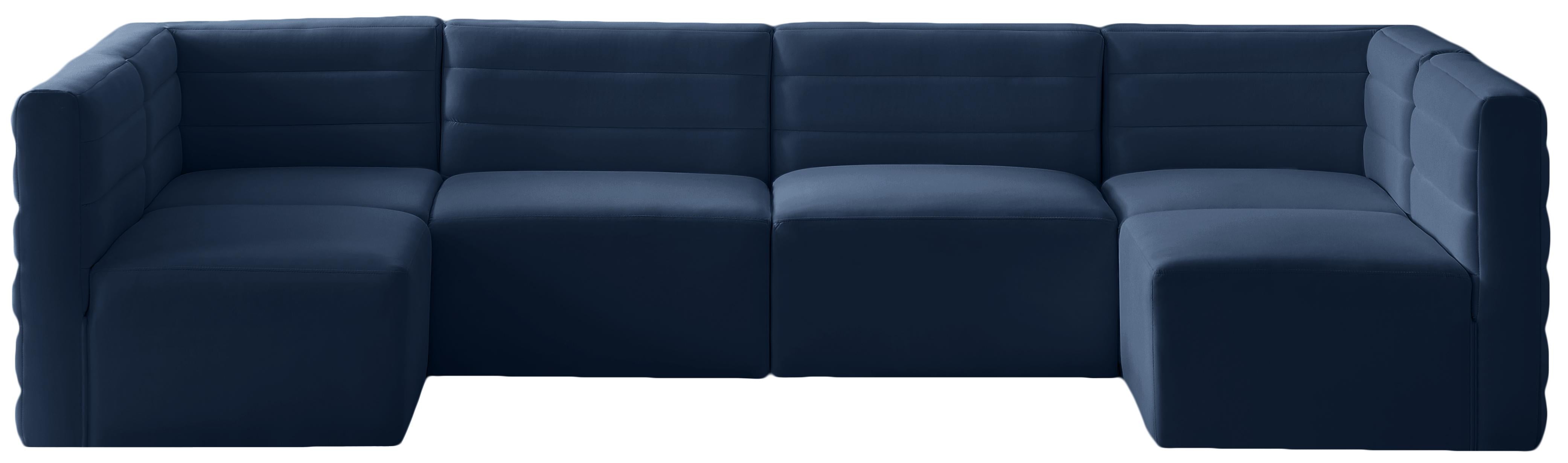 Quincy Navy Velvet Modular Sectional