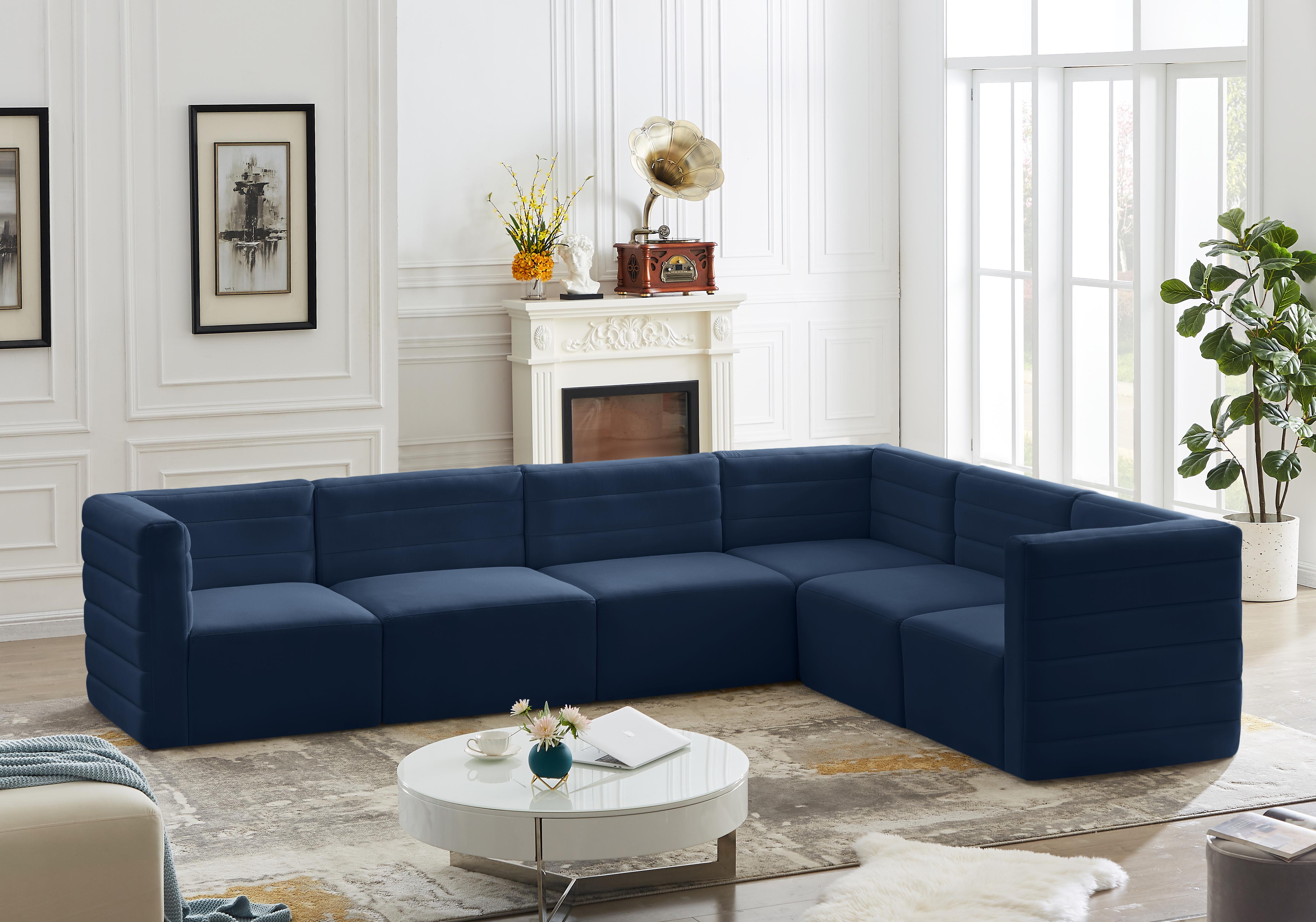 Quincy Navy Velvet Modular Sectional