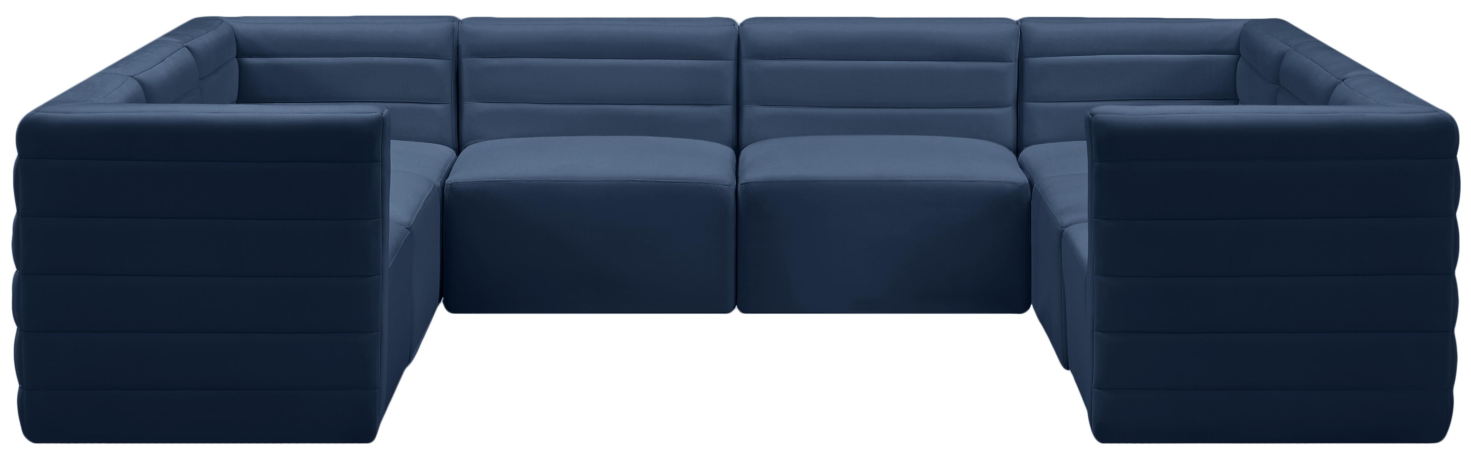 Quincy Navy Velvet Modular Sectional