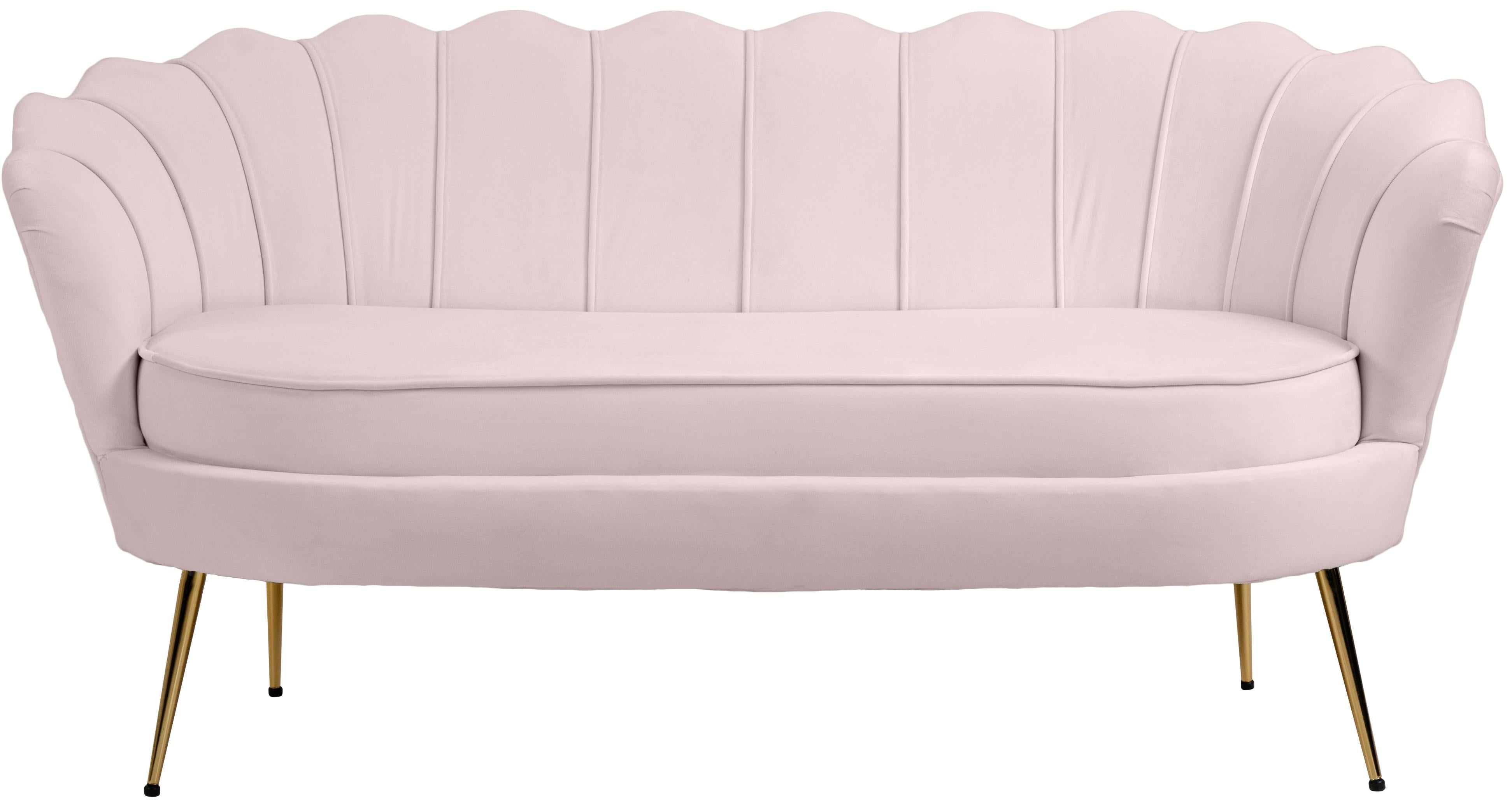 Gardenia Pink Velvet Loveseat