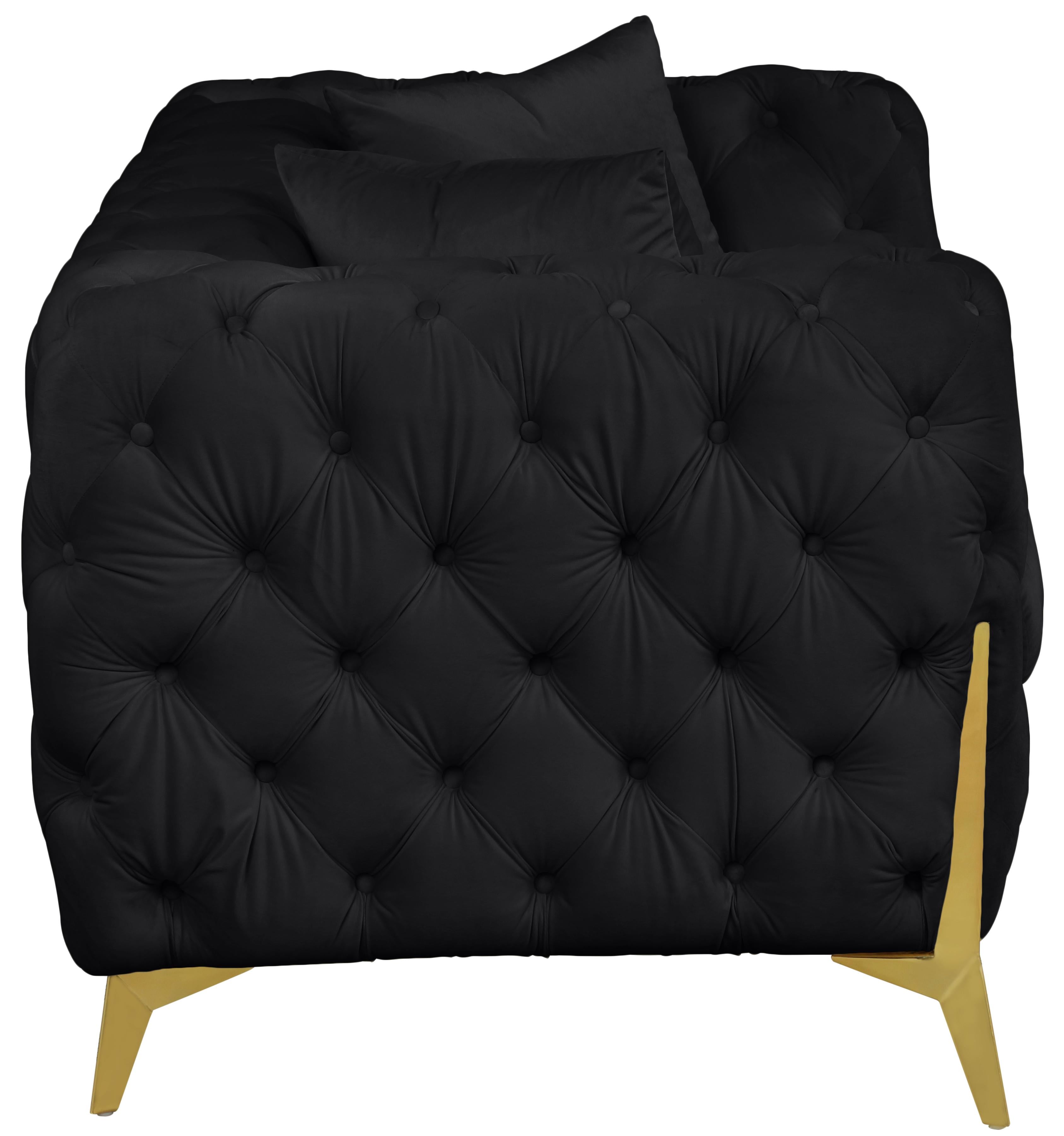 Kingdom Black Velvet Loveseat