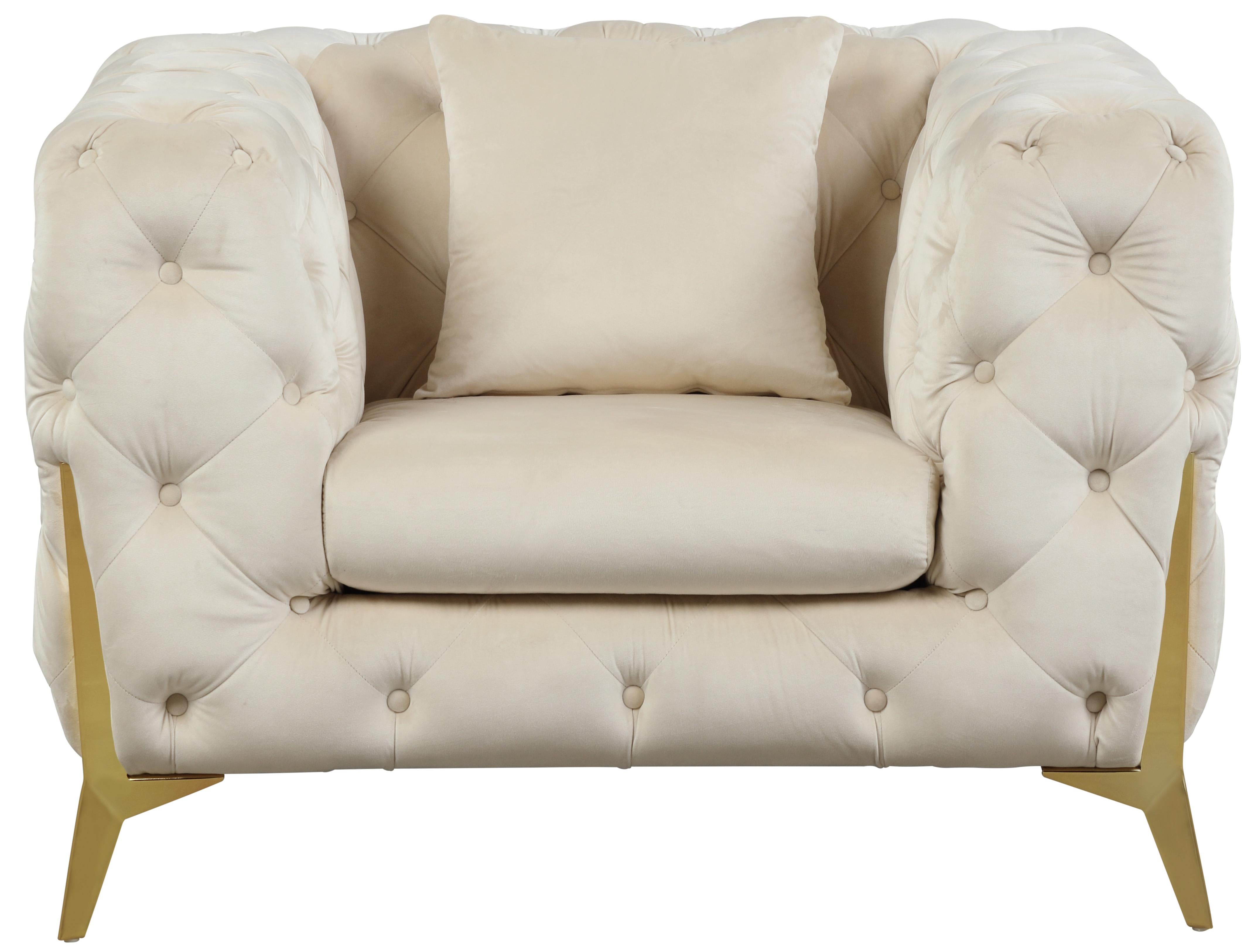 Kingdom Cream Velvet Chair