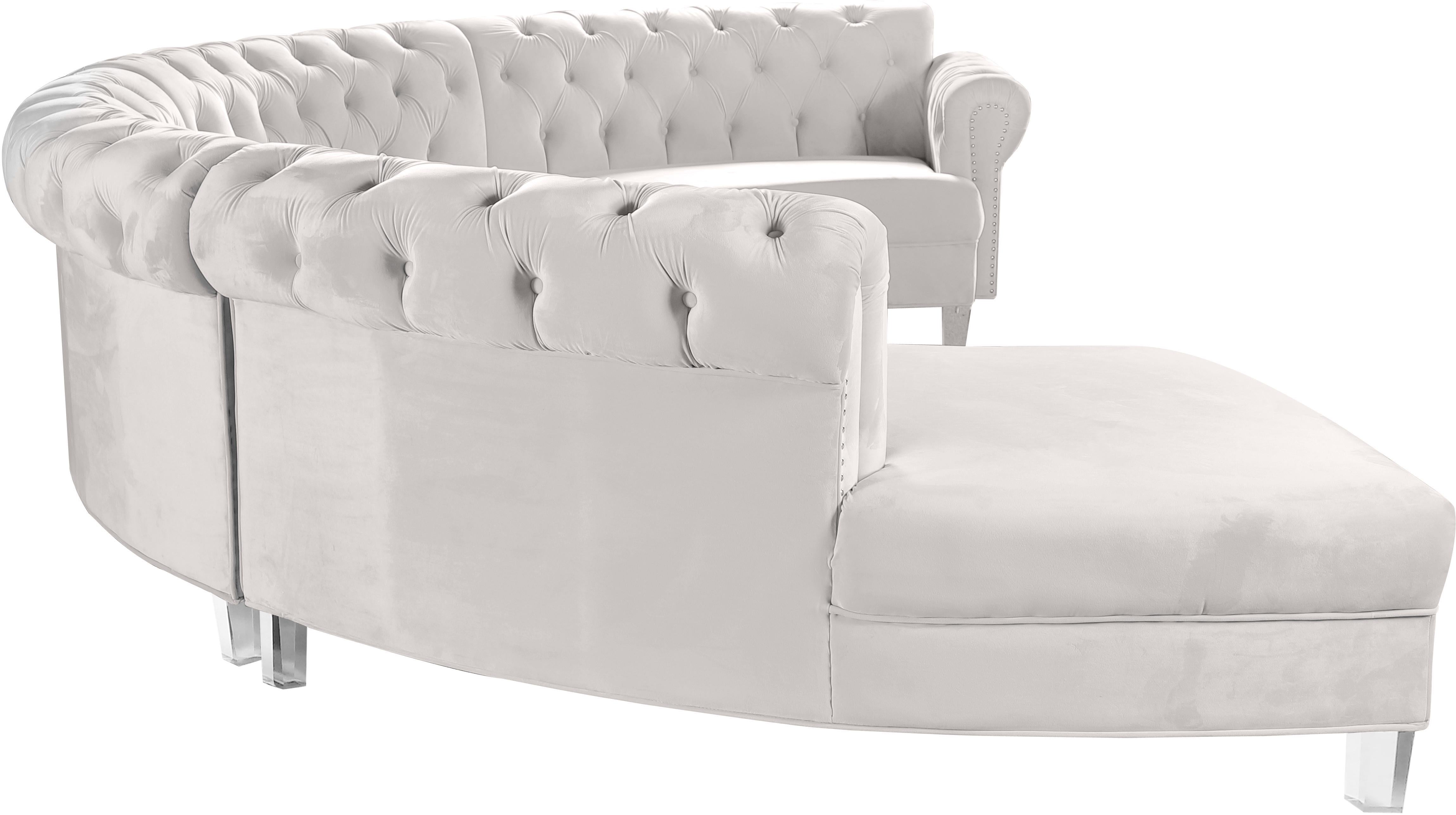 Anabella Cream Velvet 4pc. Sectional