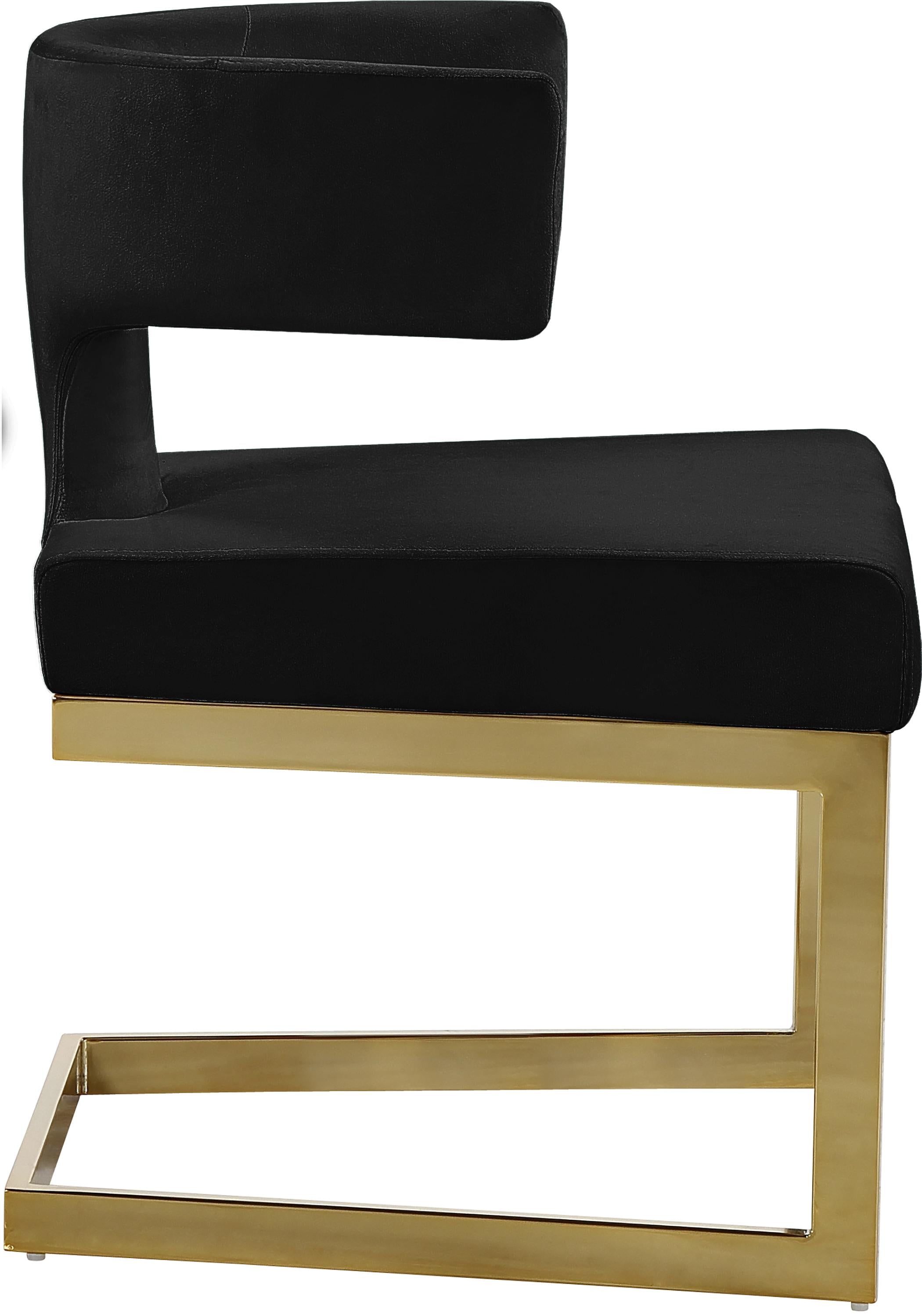 Alexandra Black Velvet Dining Chair