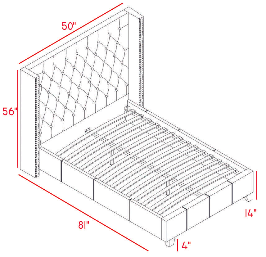 Ashton Grey Linen Twin Bed