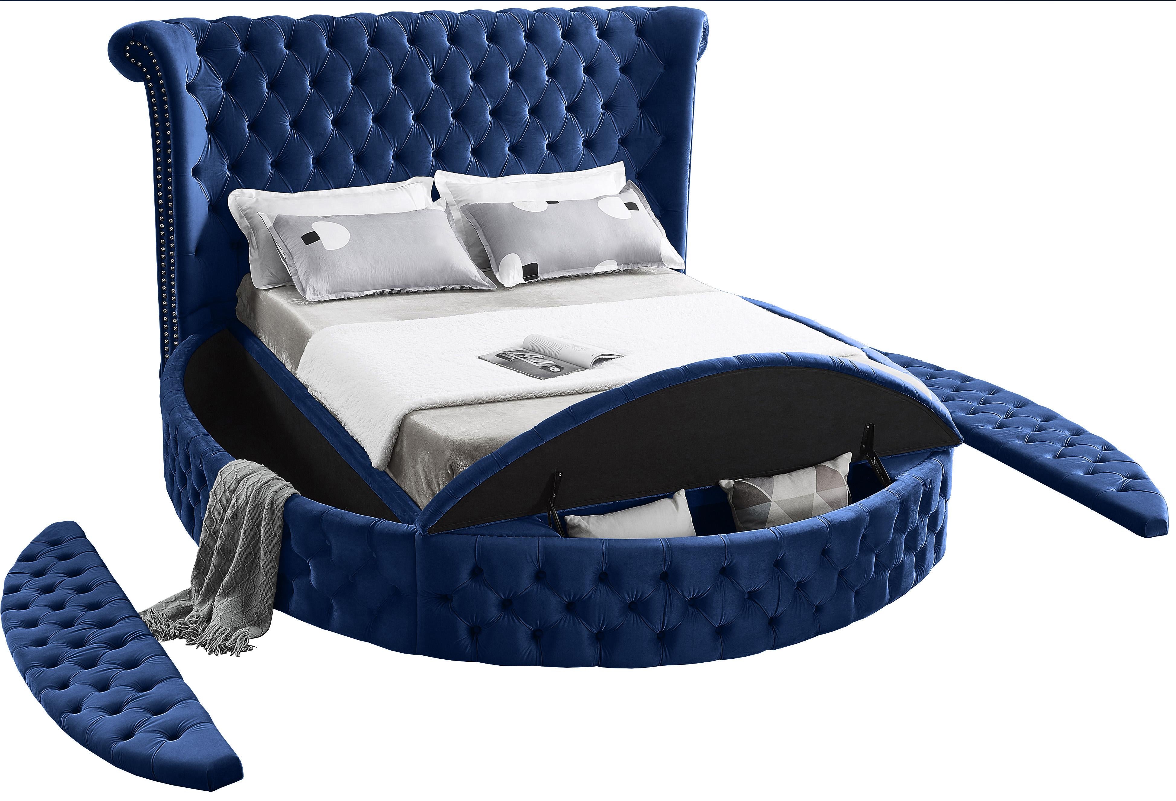 Luxus Navy Velvet King Bed (3 Boxes)