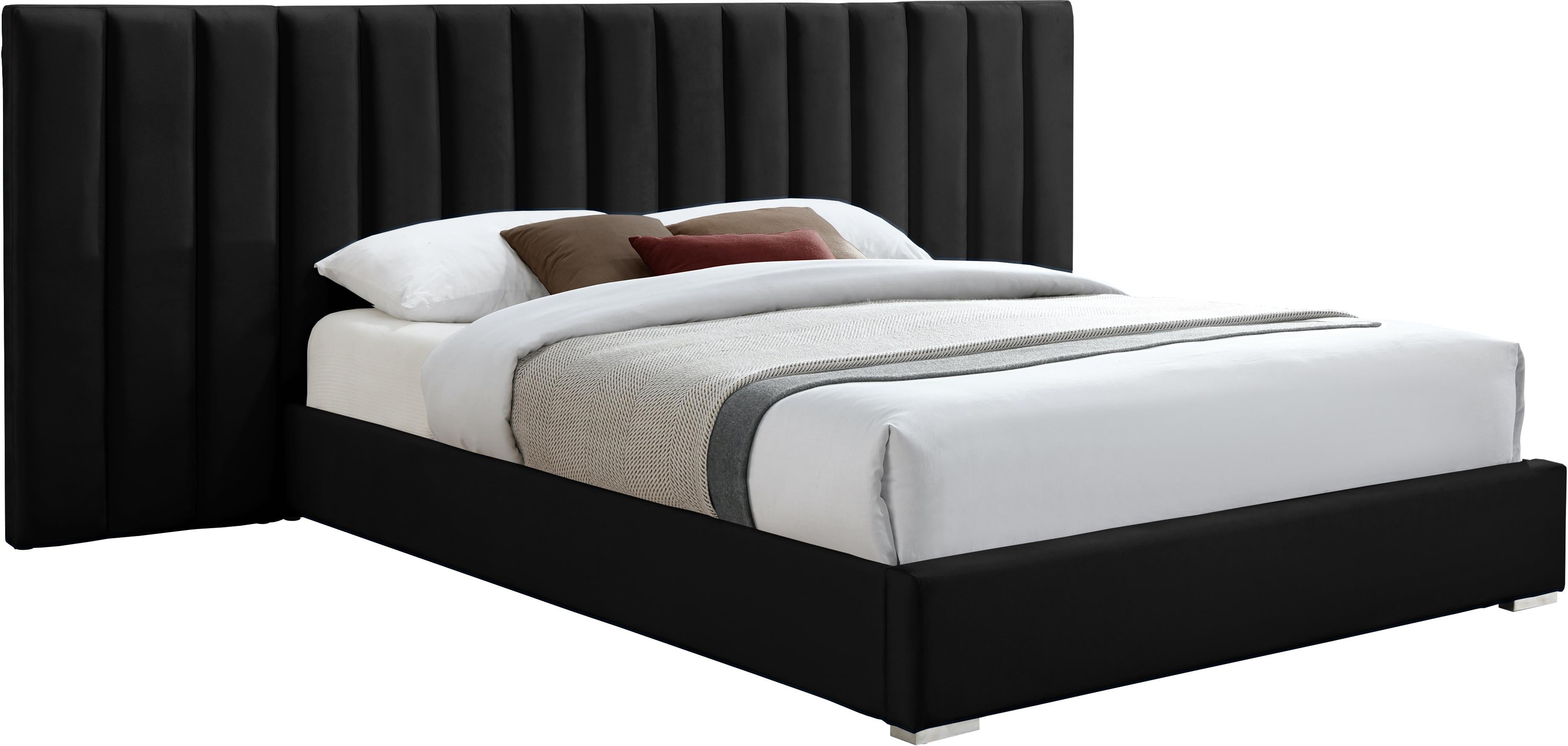 Pablo Black Velvet Queen Bed image