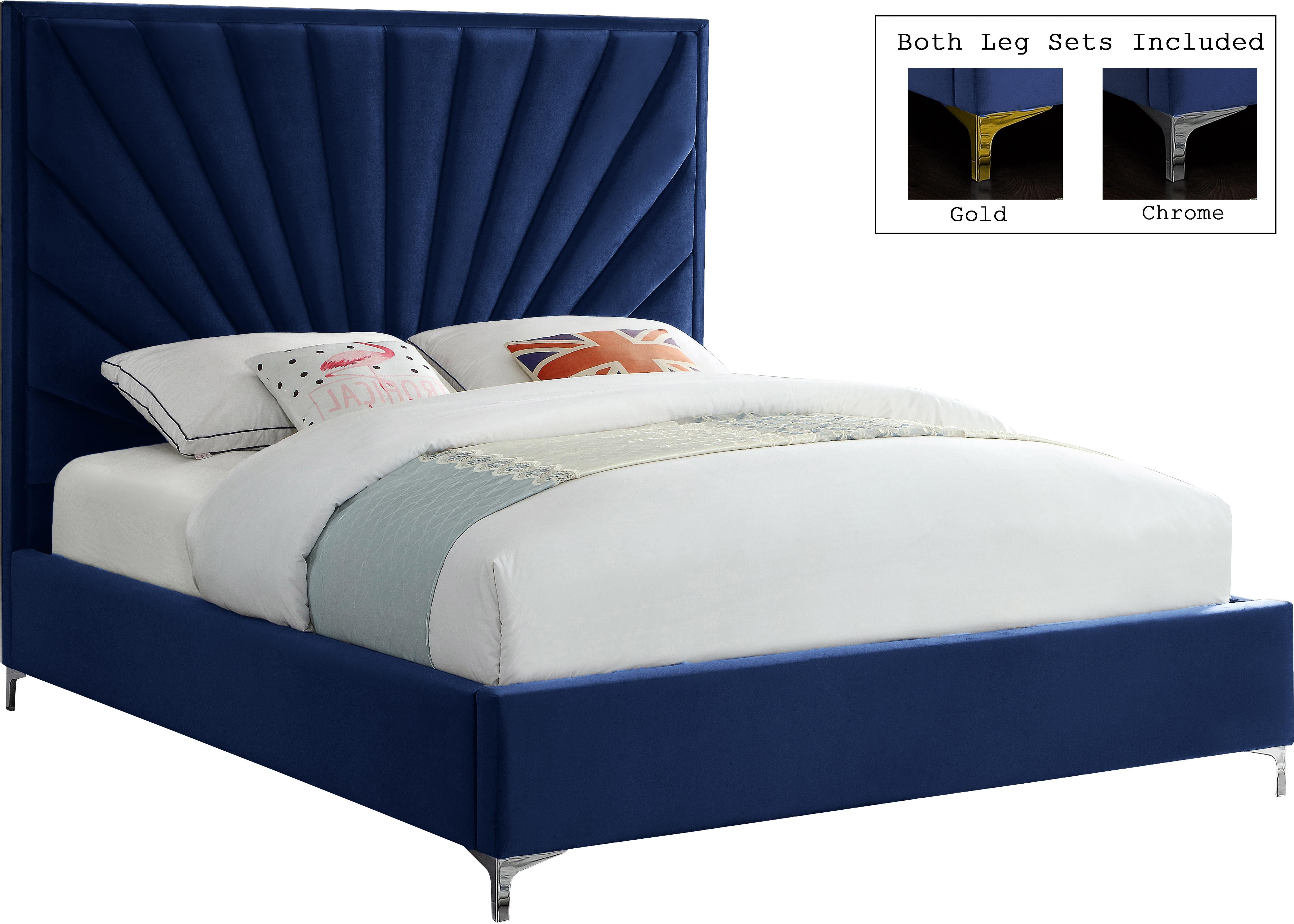 Eclipse Navy Velvet King Bed