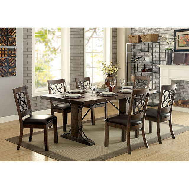 PAULINA Rustic Walnut Dining Table